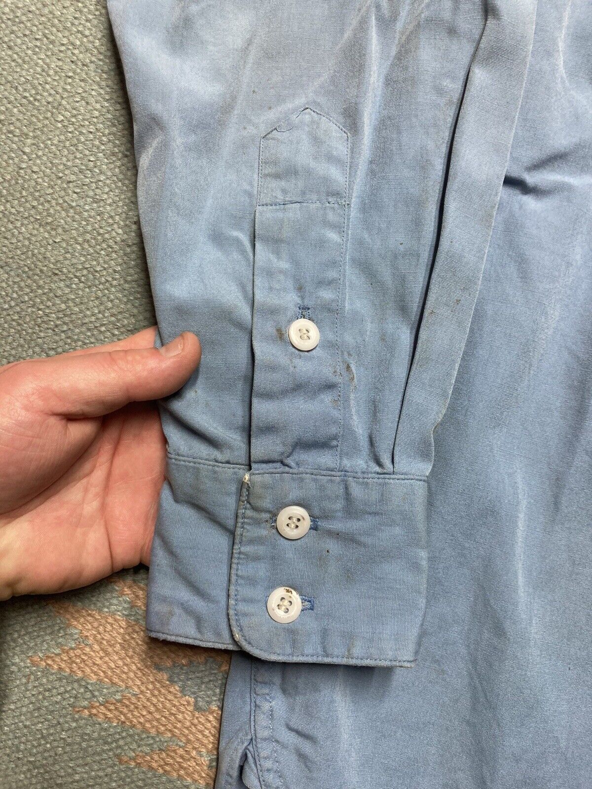 Vintage VTG 1950s work shirt Keeshin transport patch poplin large Size US L / EU 52-54 / 3 - 2 Thumbnail