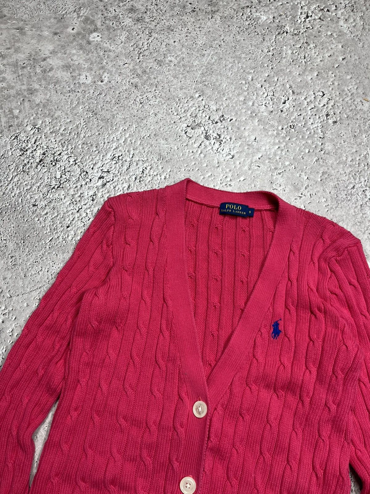 Polo Ralph Lauren Polo Ralph Lauren Cable Knit Cardigan Pink Button Up Size S Size S / US 4 / IT 40 - 3 Thumbnail