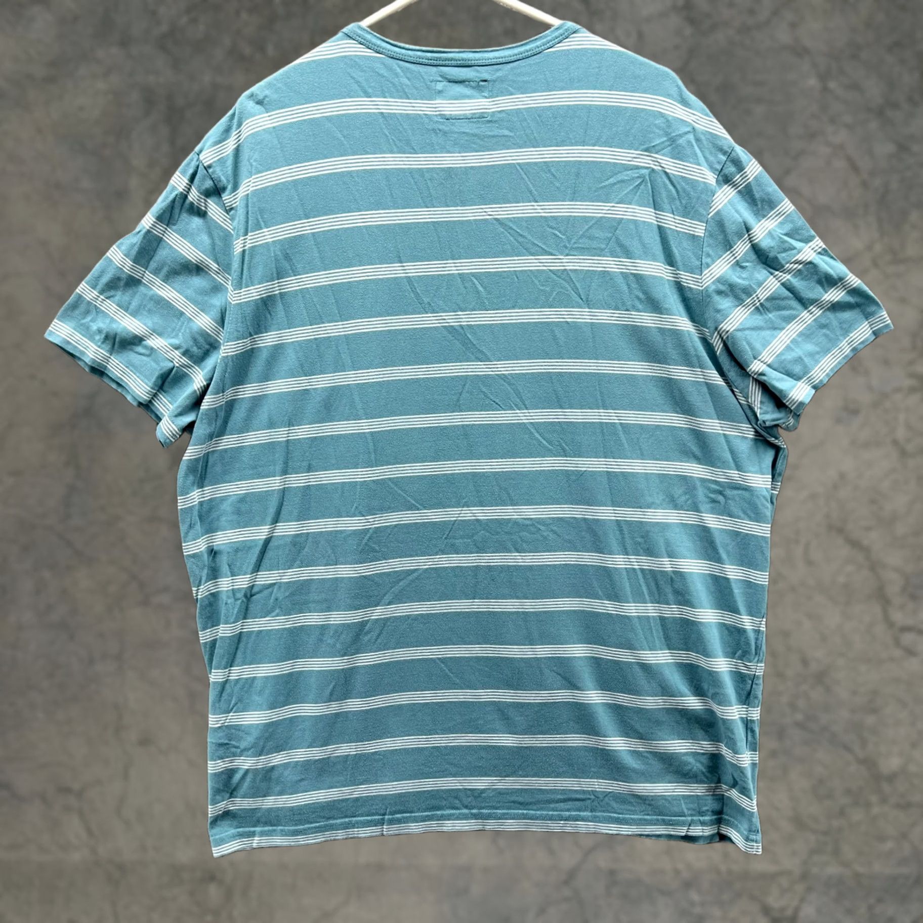 Lucky Brand VINTAGE Lucky Brand Shirt Men 2XL Blue White Striped Cotton Henley Stand Up Collar Size US XXL / EU 58 / 5 - 1 Thumbnail