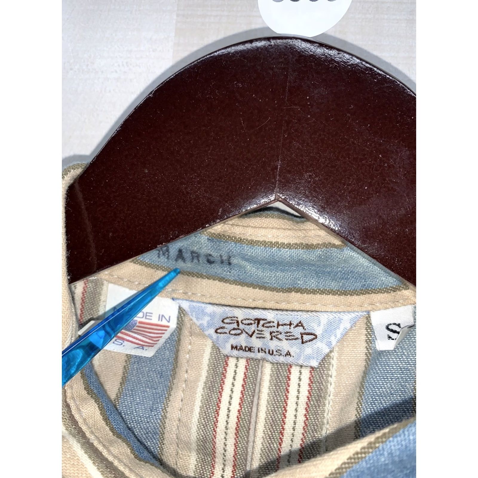 Gotcha VINTAGE 1990s Gotcha Covered Unisex Adult Striped Canvas Button Front Shirt-8860 Size US S / EU 44-46 / 1 - 4 Thumbnail