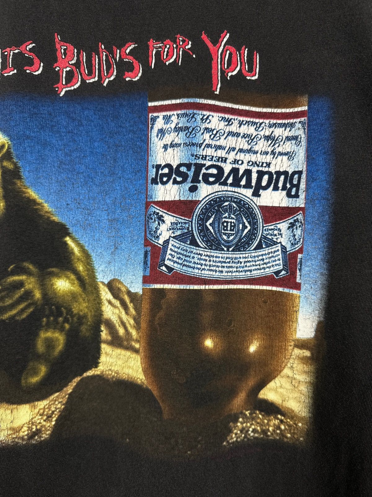 Budweiser 90s Vintage Budweiser This Bud’s For You Anteater T-Shirt Size US L / EU 52-54 / 3 - 7 Thumbnail