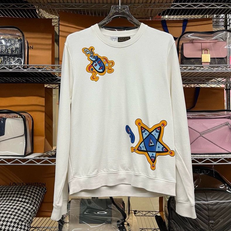 Loewe LOEWE White hoodie Size L / US 10 / IT 46 - 1 Thumbnail