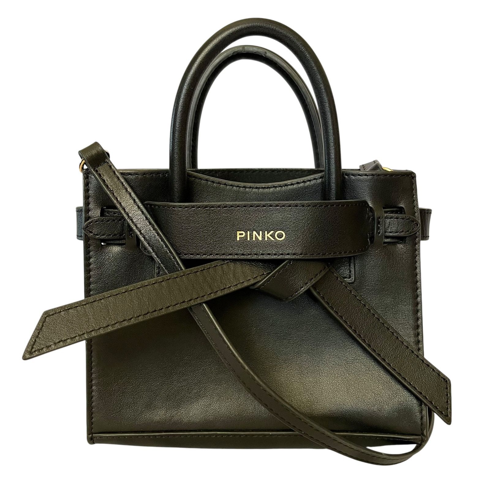 Pinko Pinko Black Leather Bow Tie Convertible Satchel Backpack Size ONE SIZE - 1 Thumbnail