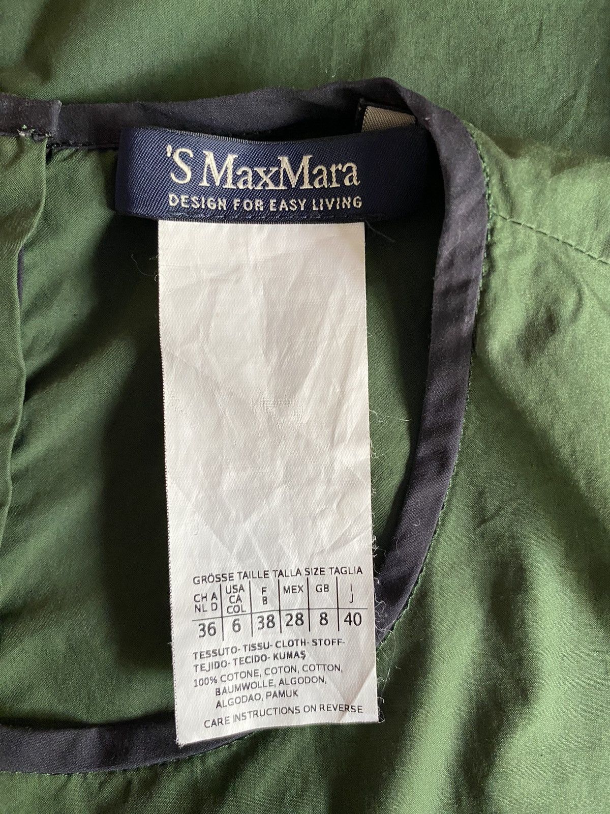 Max Mara Max Mara Forest Green Sleeveless Blouse with Black Trim Size M / US 6-8 / IT 42-44 - 3 Thumbnail