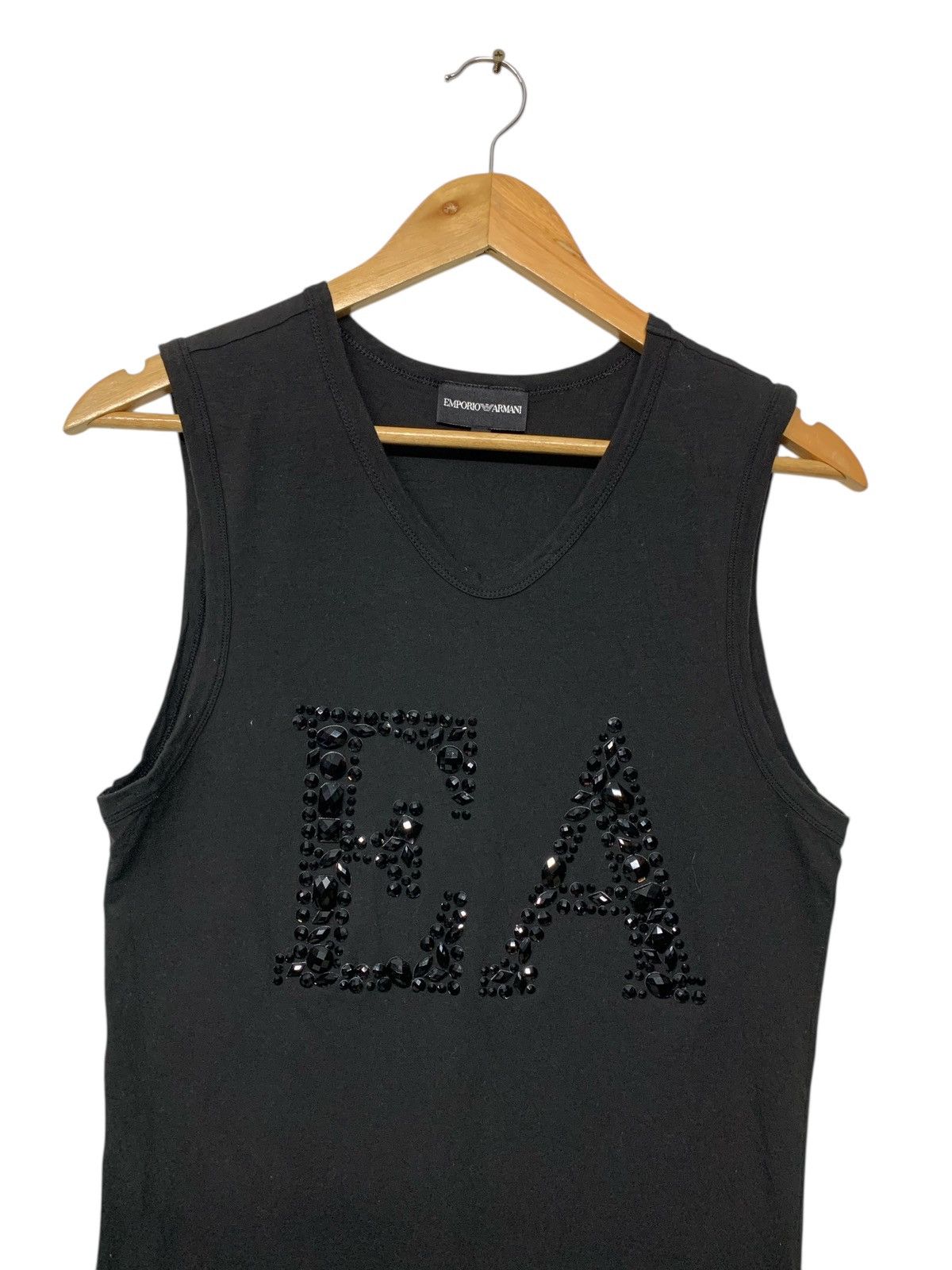 Emporio Armani Rare Emporio Armani Bling Bling Big Logo Tank Tops Size L / US 10 / IT 46 - 4 Thumbnail