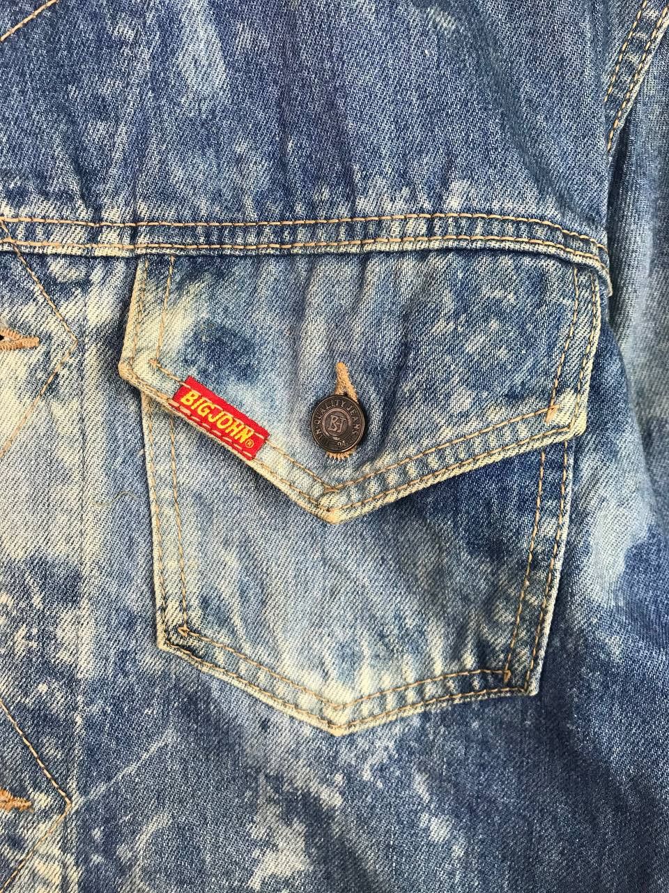 Big John Vintage Distressed 90's Big John Denim Jacket Rare Design Size US L / EU 52-54 / 3 - 5 Thumbnail