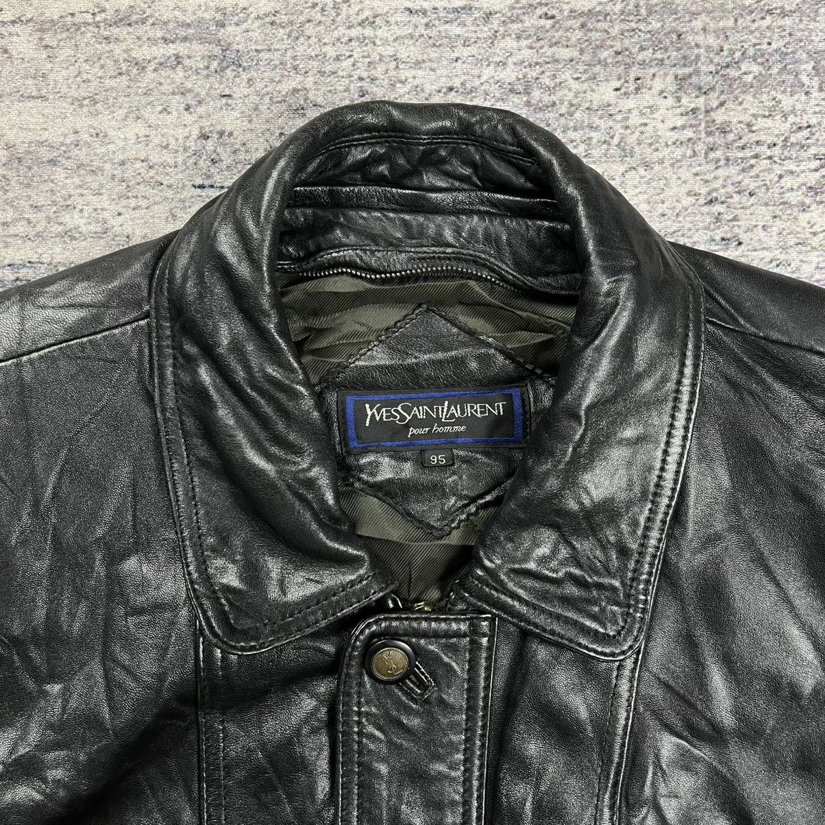 Yves Saint Laurent Vintage 90s Yves Saint Laurent pour homme Leather jacket Size US M / EU 48-50 / 2 - 6 Thumbnail