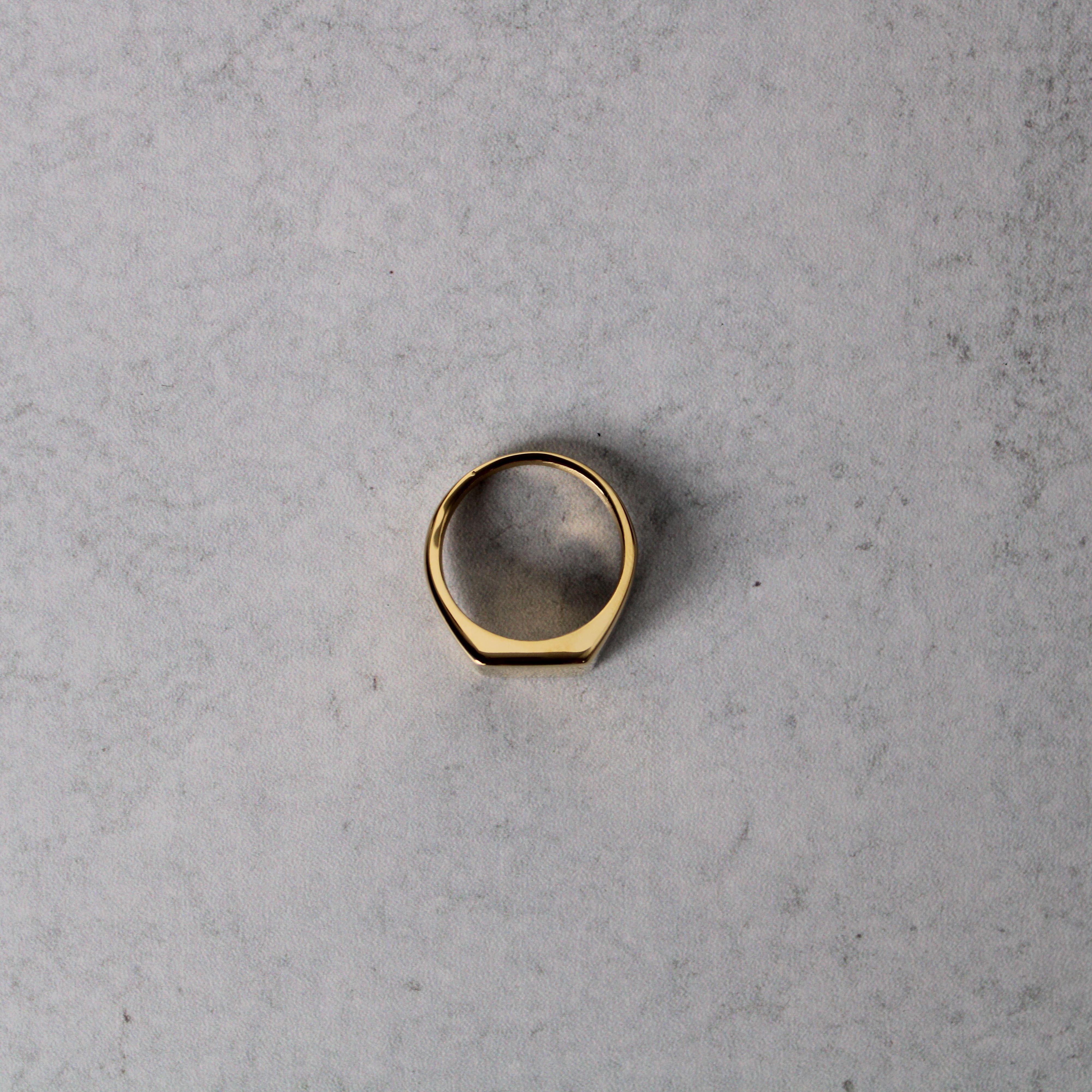 Jewelry Gold Square Signet Ring 14MM Size 8 US Size ONE SIZE - 5 Thumbnail