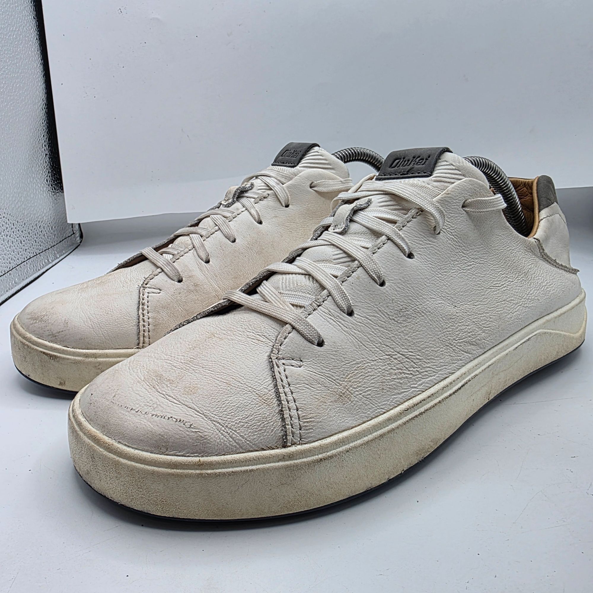 Olukai Olukai WaiAlae Mens Size 10.5 White Leather Spikeless Golf S Size US 10.5 / EU 43-44 - 4 Thumbnail
