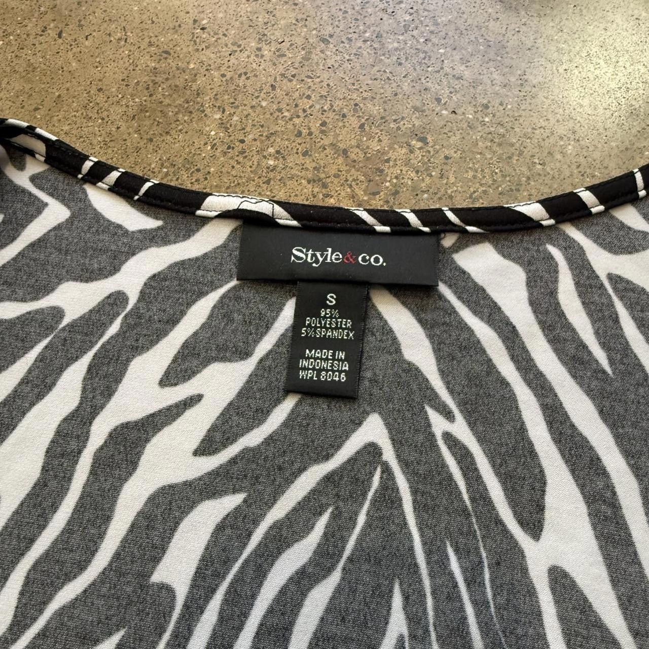 Style & Co Zebra Print Rouched Top Size S / US 4 / IT 40 - 3 Thumbnail
