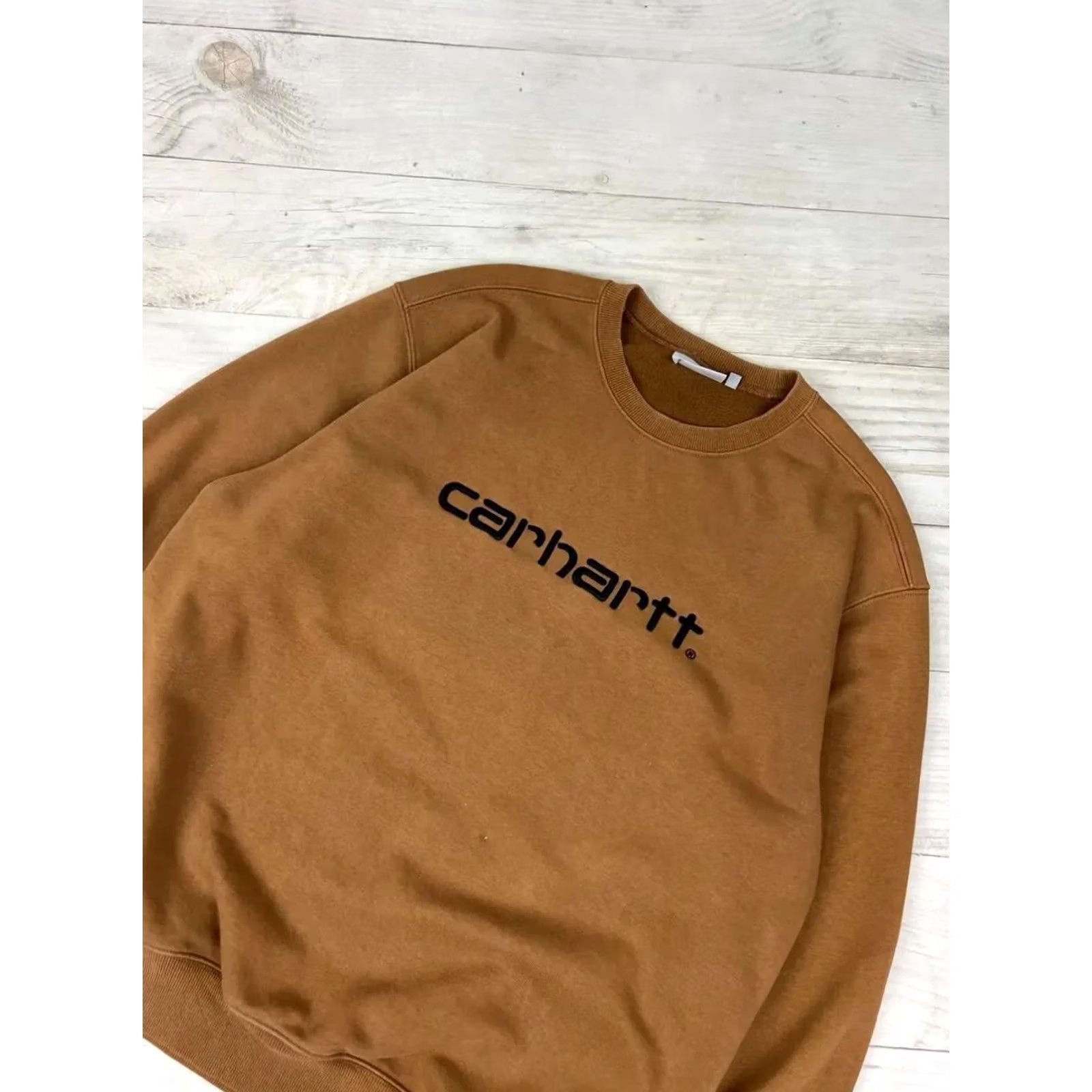 Carhartt Carhartt Sweatshirt Big Logo Embroidered Men SZ L Brown Size US L / EU 52-54 / 3 - 2 Thumbnail