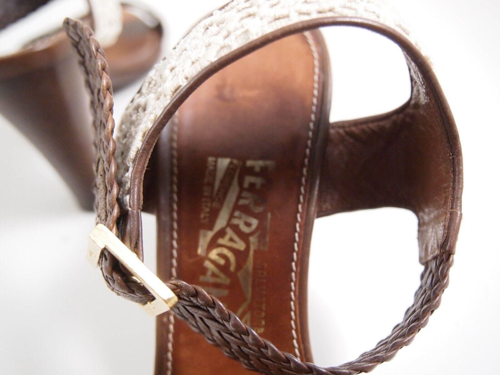 Salvatore Ferragamo Ferragamo Strappy Sandals Brown Leather Lace US 8 EU 38 C Size US 8 / IT 38 - 8 Thumbnail