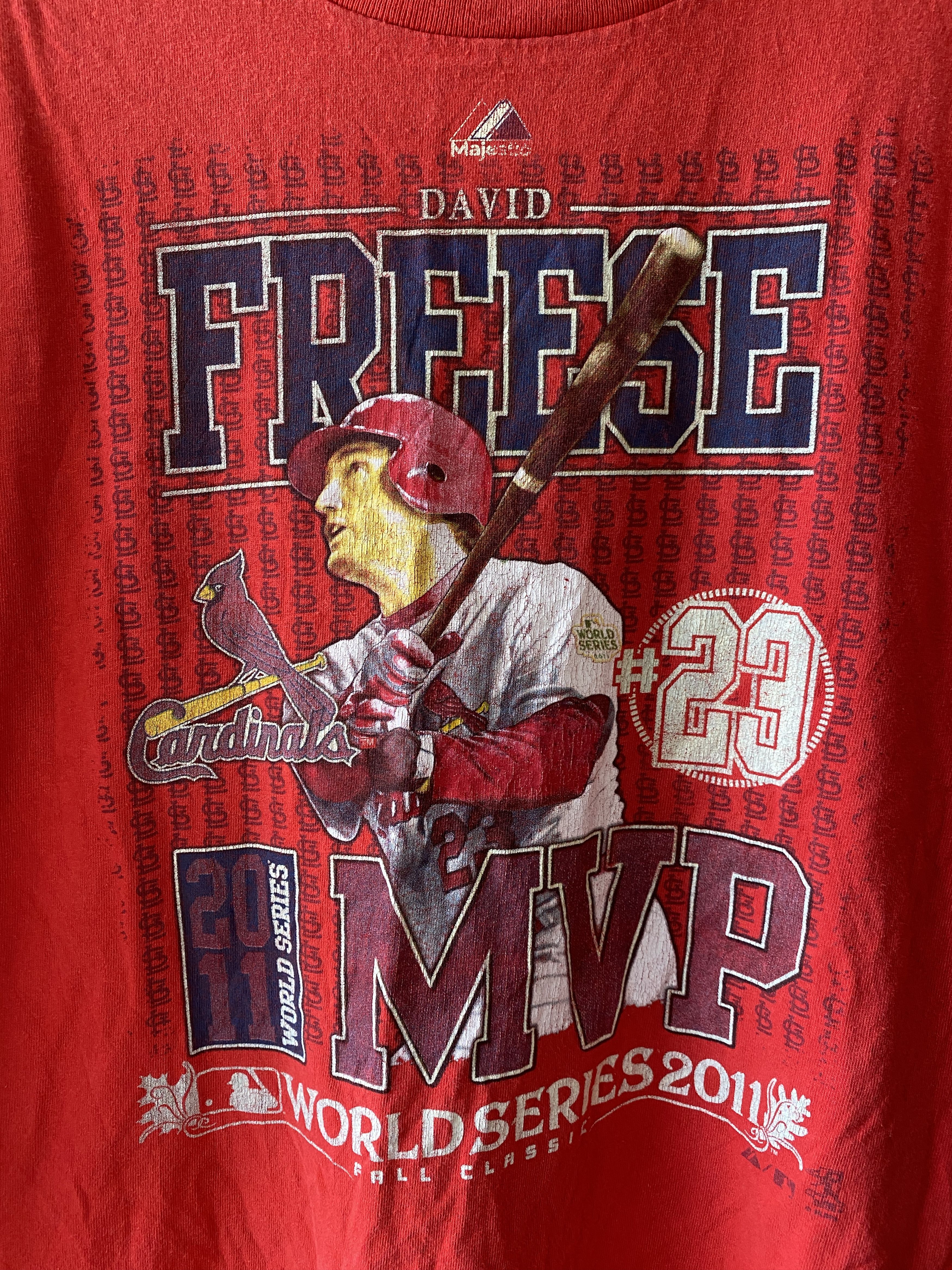 MLB × Majestic 2011 MVP WORLD SERIES "DAVID FREESE" MLB T SHIRT Size US L / EU 52-54 / 3 - 2 Thumbnail