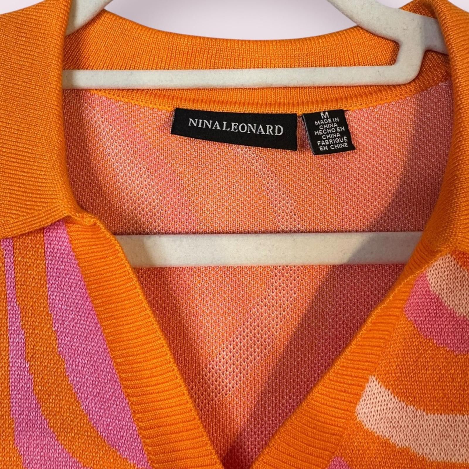 Designer Nina Leonard Knit Dress with Swirl Pattern Size M / US 6-8 / IT 42-44 - 3 Thumbnail