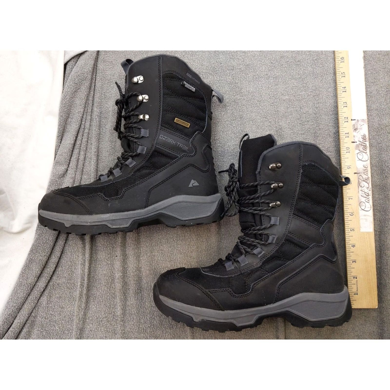 Vintage Ozark Trail Mens Snow Boots 8 Black Waterproof Thinsulate MNOT44CK002L Leather Mid-Calf Winter Hiking Hiking Womens Mens? Size US 8 / EU 41 - 2 Thumbnail