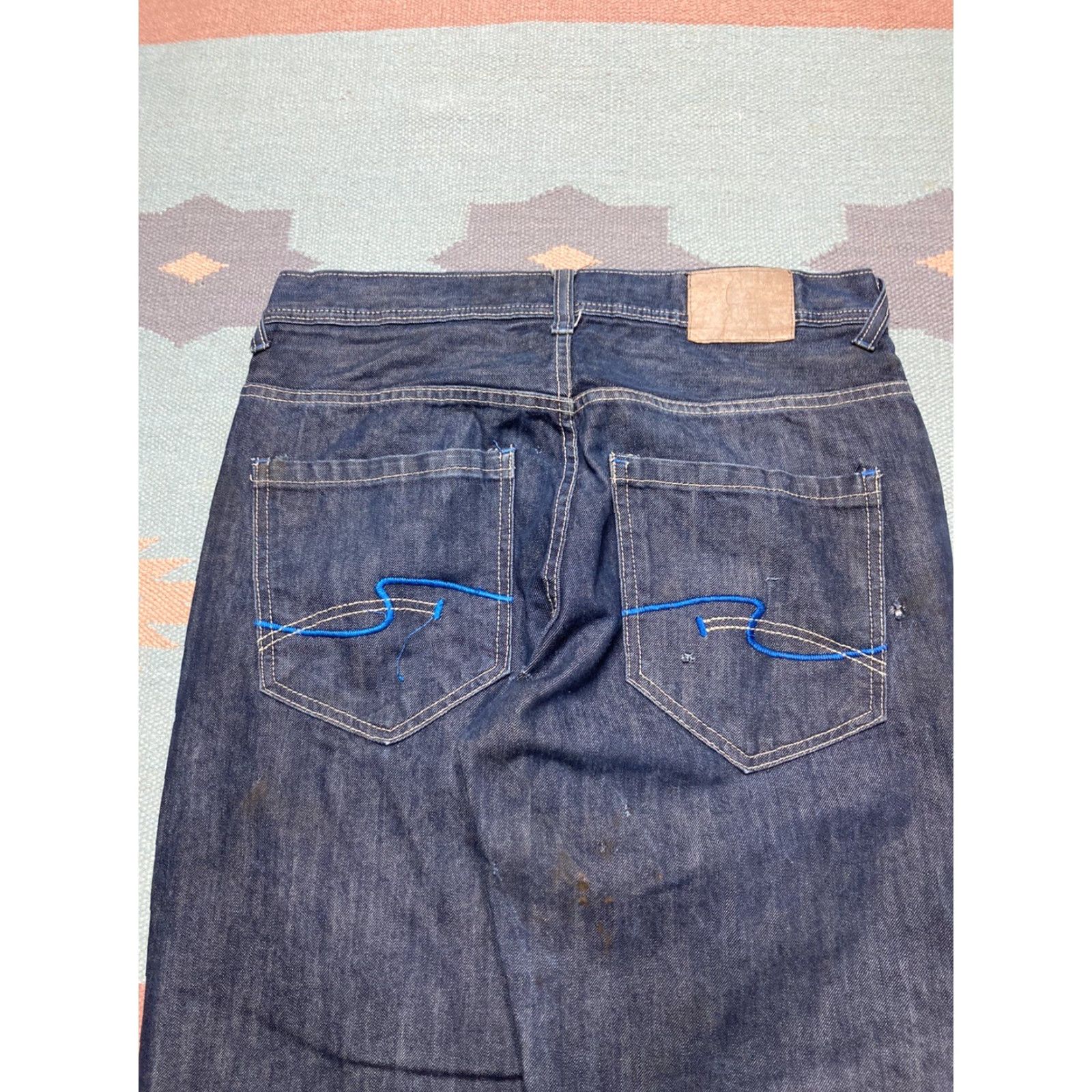 Enyce VINTAGE enyce Jeans Grunge Embroidered Wide-Leg Distressed Baggy 34x33 Men Blue Size US 34 / EU 50 - 5 Thumbnail