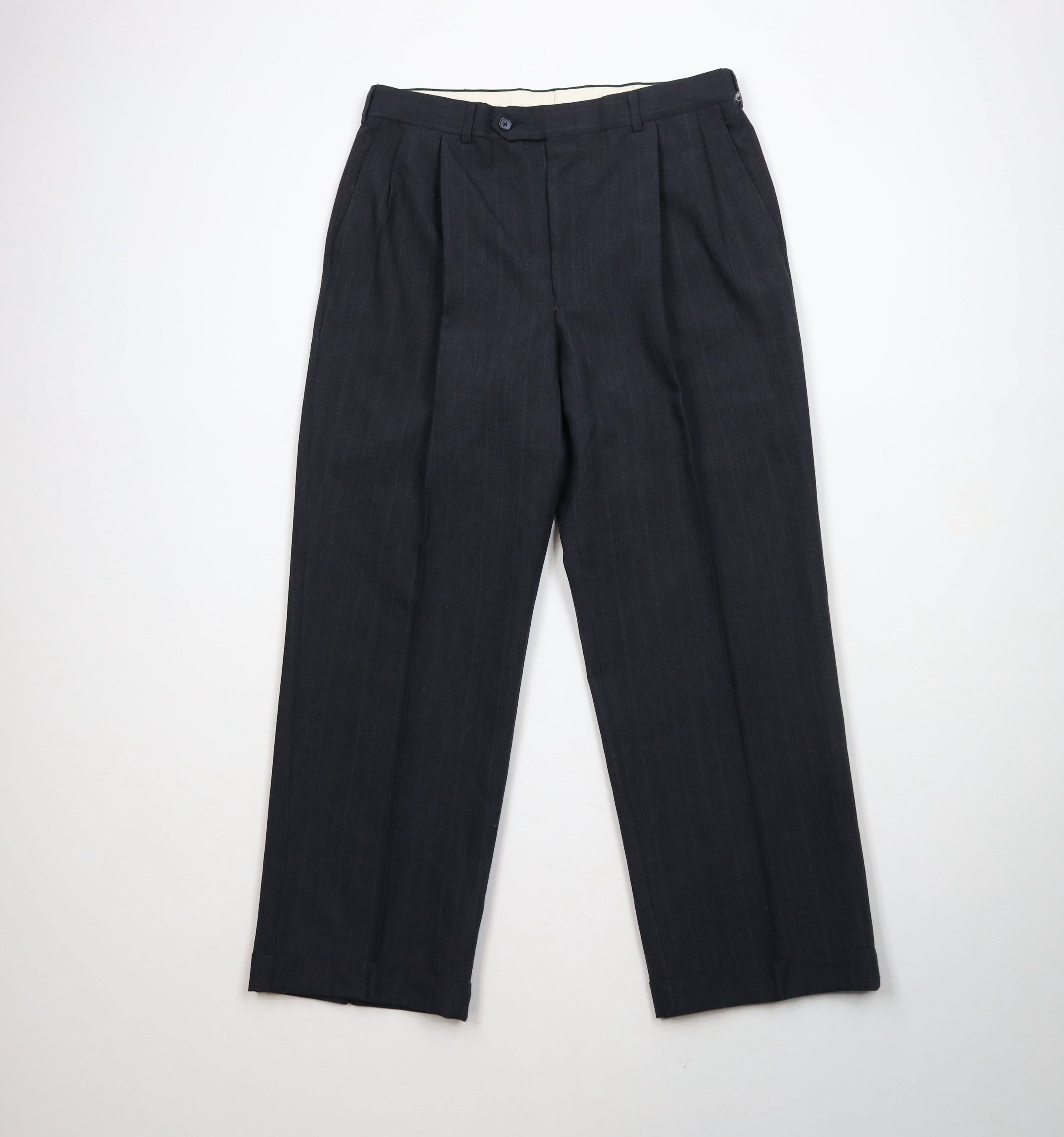 Vintage Vintage 90s Streetwear Pinstriped Wide Leg Chino Pants USA Size US 32 / EU 48 - 1 Thumbnail