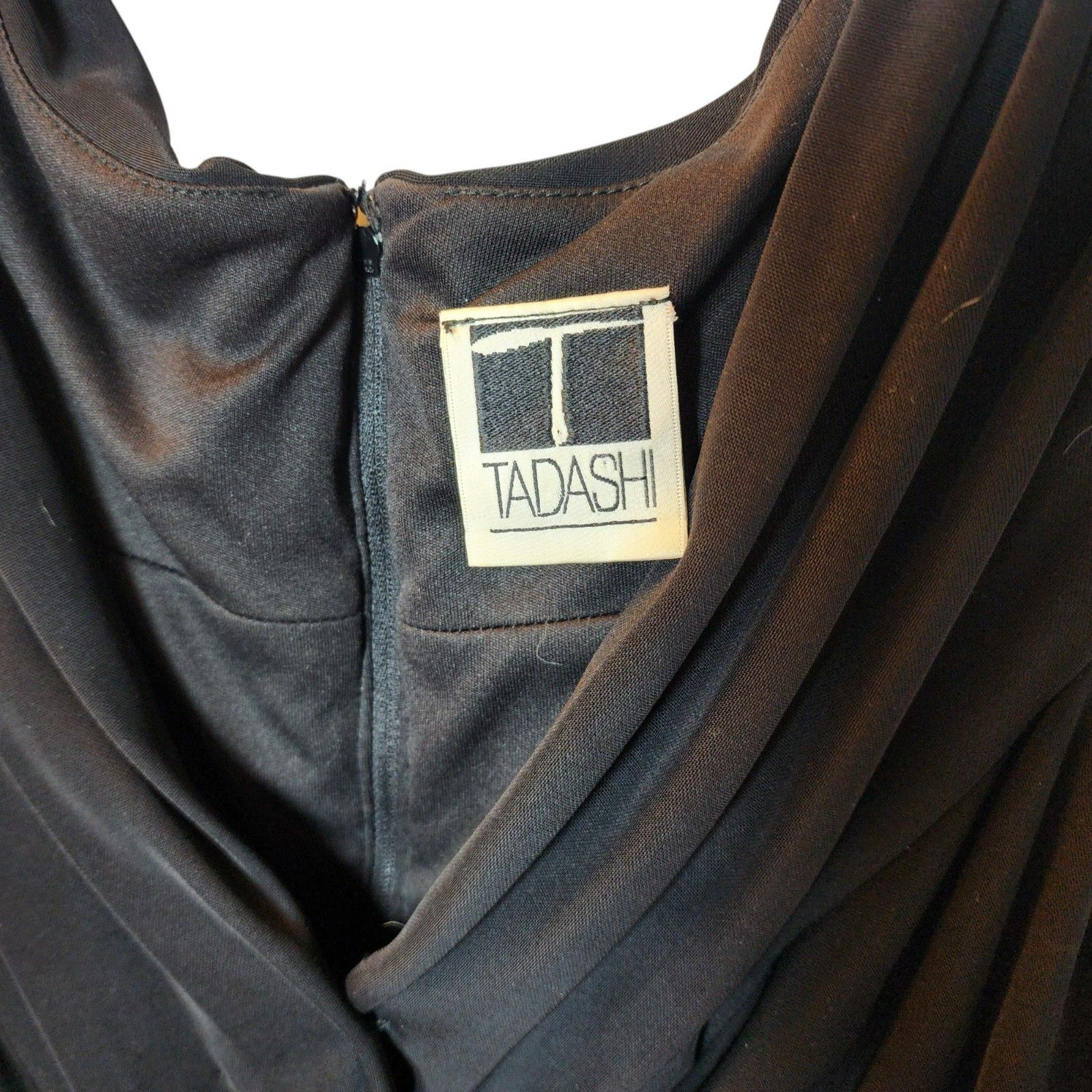 Tadashi Shoji Tadashi Dress 6 | Black Ruched | Sleeveless V-Neck | Midi C Size M / US 6-8 / IT 42-44 - 6 Thumbnail