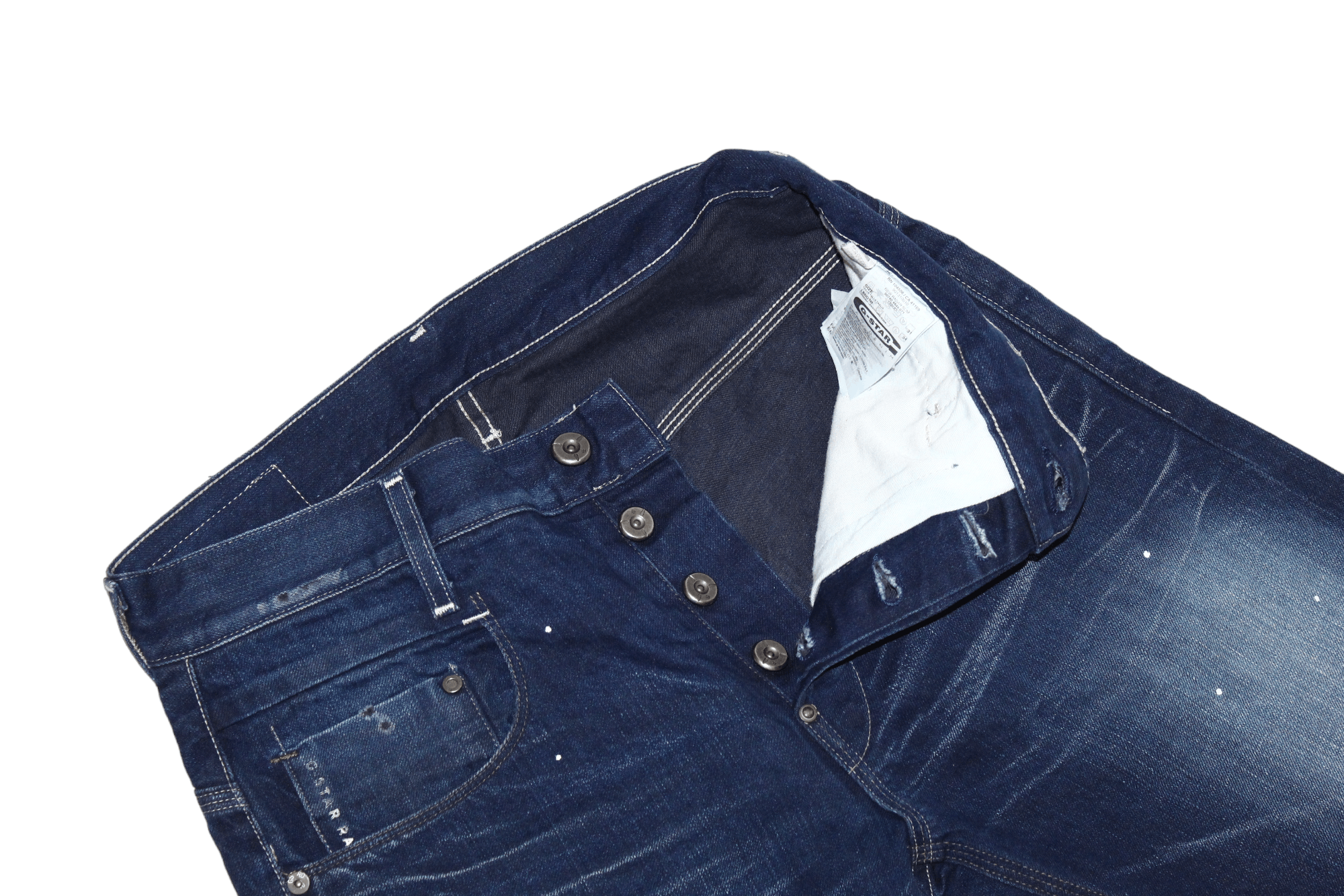 G-Star G-star Raw Denim New Radar Slim Dots Splash Blue Faded Jeans Size US 31 - 1 Thumbnail