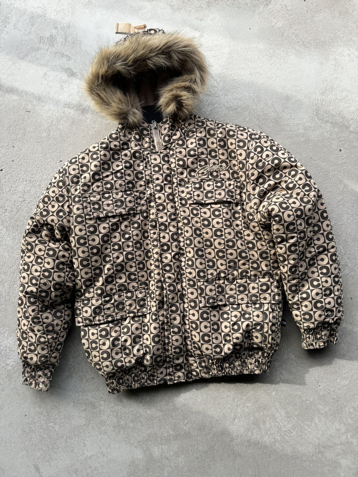 image of Karl Kani x Vintage Y2K Chabou United Hip Hop Fur Jacket Kani Style, Men's (Size Large)