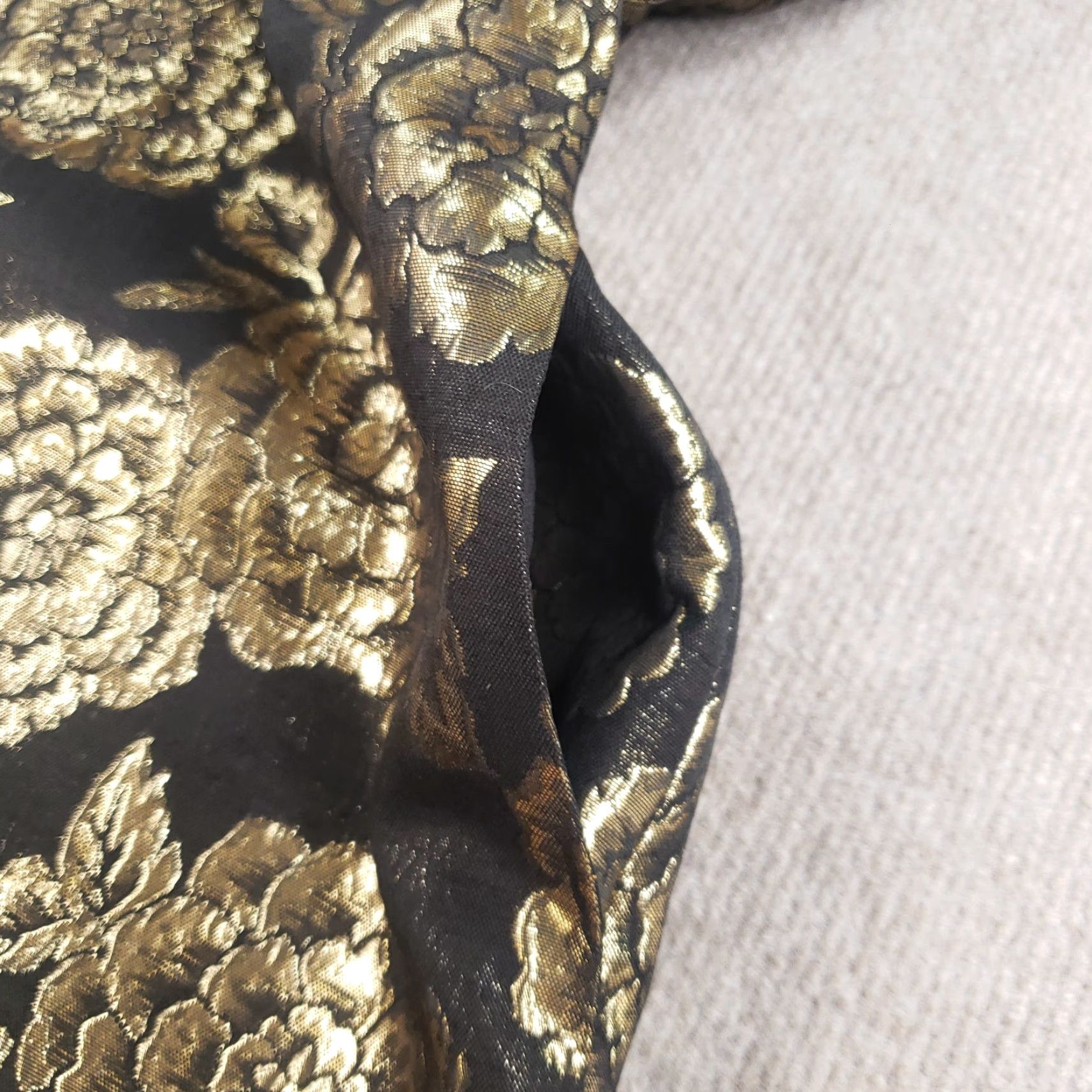 Sam Edelman Sam Edelman Dress Womens Size 4 Black Gold Floral Brocade Cap Sleeve Sheath Size S / US 4 / IT 40 - 7 Thumbnail