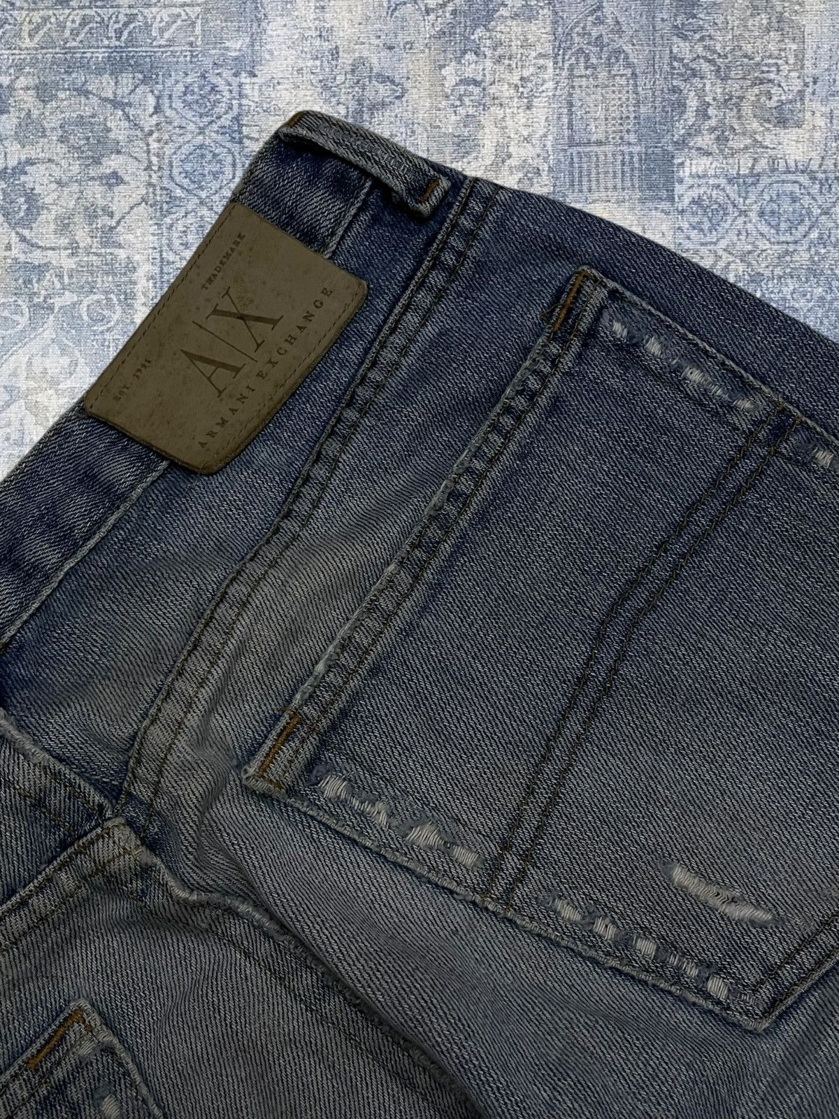 Armani Exchange Vintage Designer Armani Exchange Distressed Blue Denim Size US 30 / EU 46 - 13 Thumbnail
