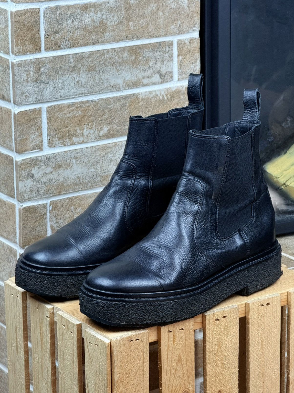 Isabel Marant Isabel Marant Black Celton Leather Ankle Chelsea Boots Size US 10 / IT 40 - 1 Thumbnail