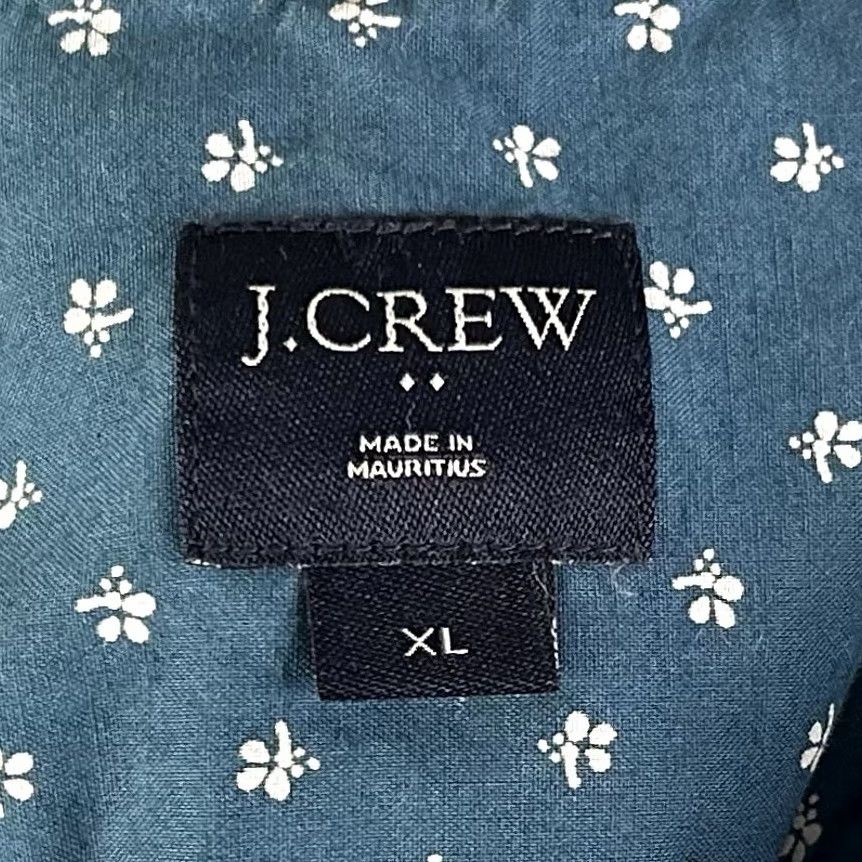 J.Crew J.CREW XL Casual Button-Down Shirt Floral Print Green Blue 100% Cotton Mens Shirt Button-Front Long Sleeve Shirt Size US XL / EU 56 / 4 - 3 Thumbnail