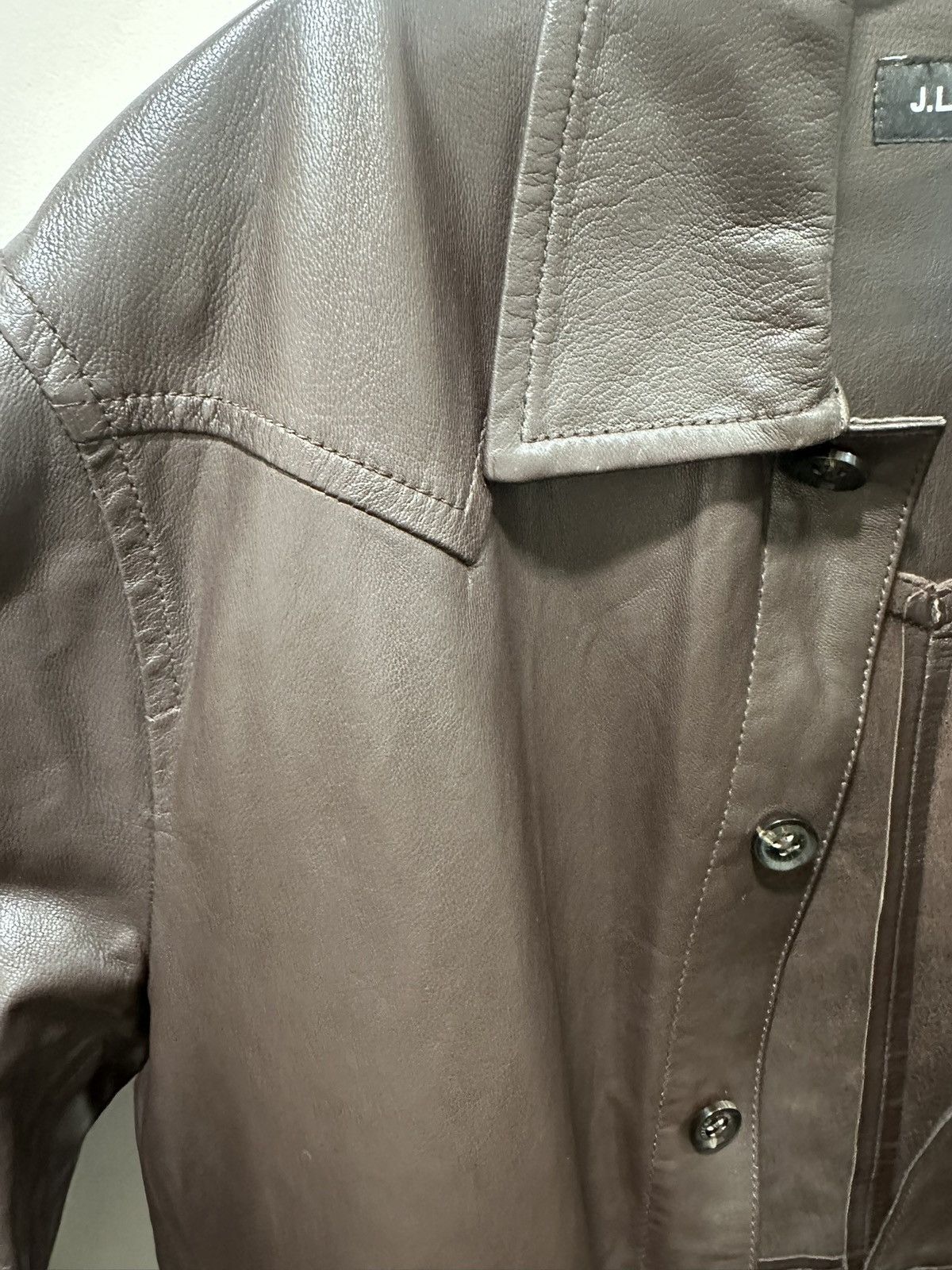J.Lindeberg $800 J. Lindeberg Lambskin Leather Overshirt - Mens Small Size US S / EU 44-46 / 1 - 2 Thumbnail