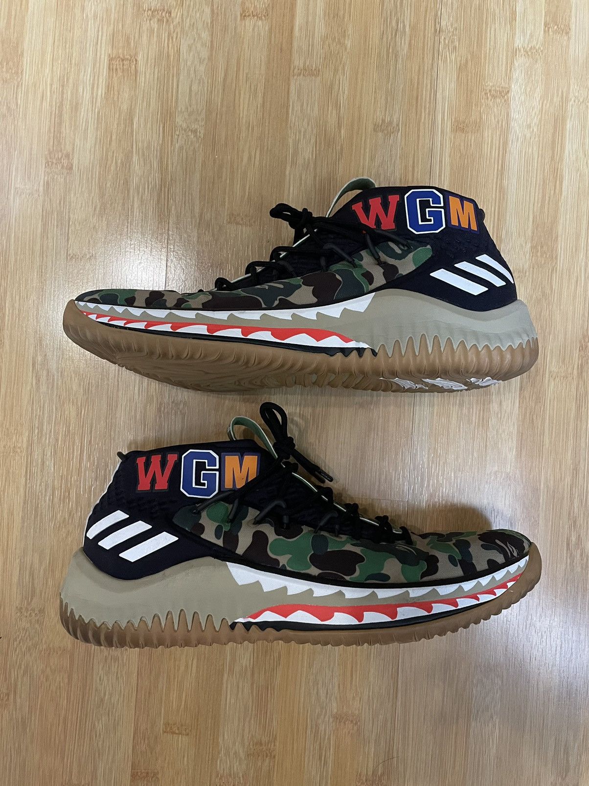 image of Adidas x Bape Dame 4 Shoes in Camo, Men's (Size 10.5)