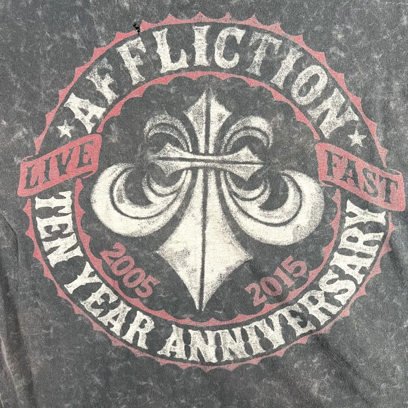 Affliction VINTAGE Affliction Shirt Mens XL Black Ten Year Anniversary Live Fast Tee 2015 Size US XL / EU 56 / 4 - 3 Thumbnail