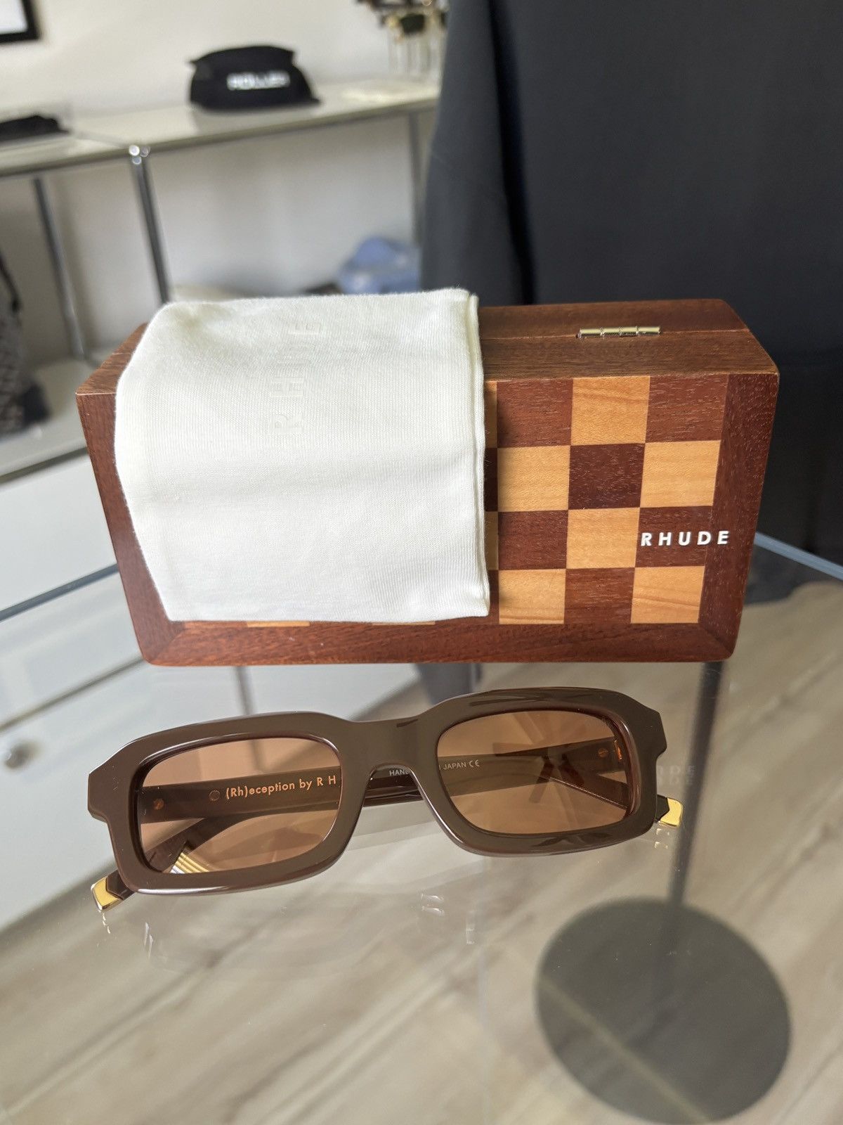 Rhude RHUDE | MOCHA BROWN STEVE FRAMES SUNGLASSES Size ONE SIZE - 12 Thumbnail