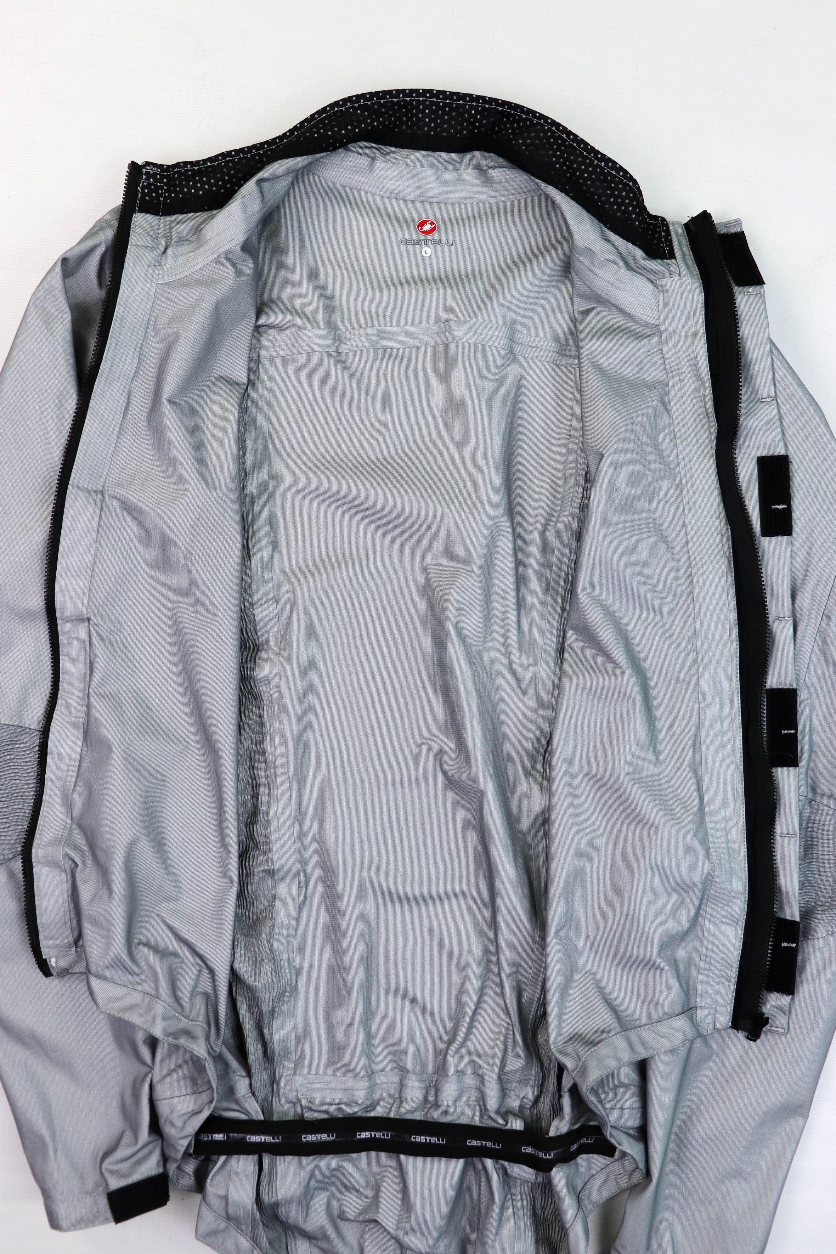 Other CASTELLI Event Waterproof Fabric Silver Gray Cycling Jacket Size US L / EU 52-54 / 3 - 19 Thumbnail
