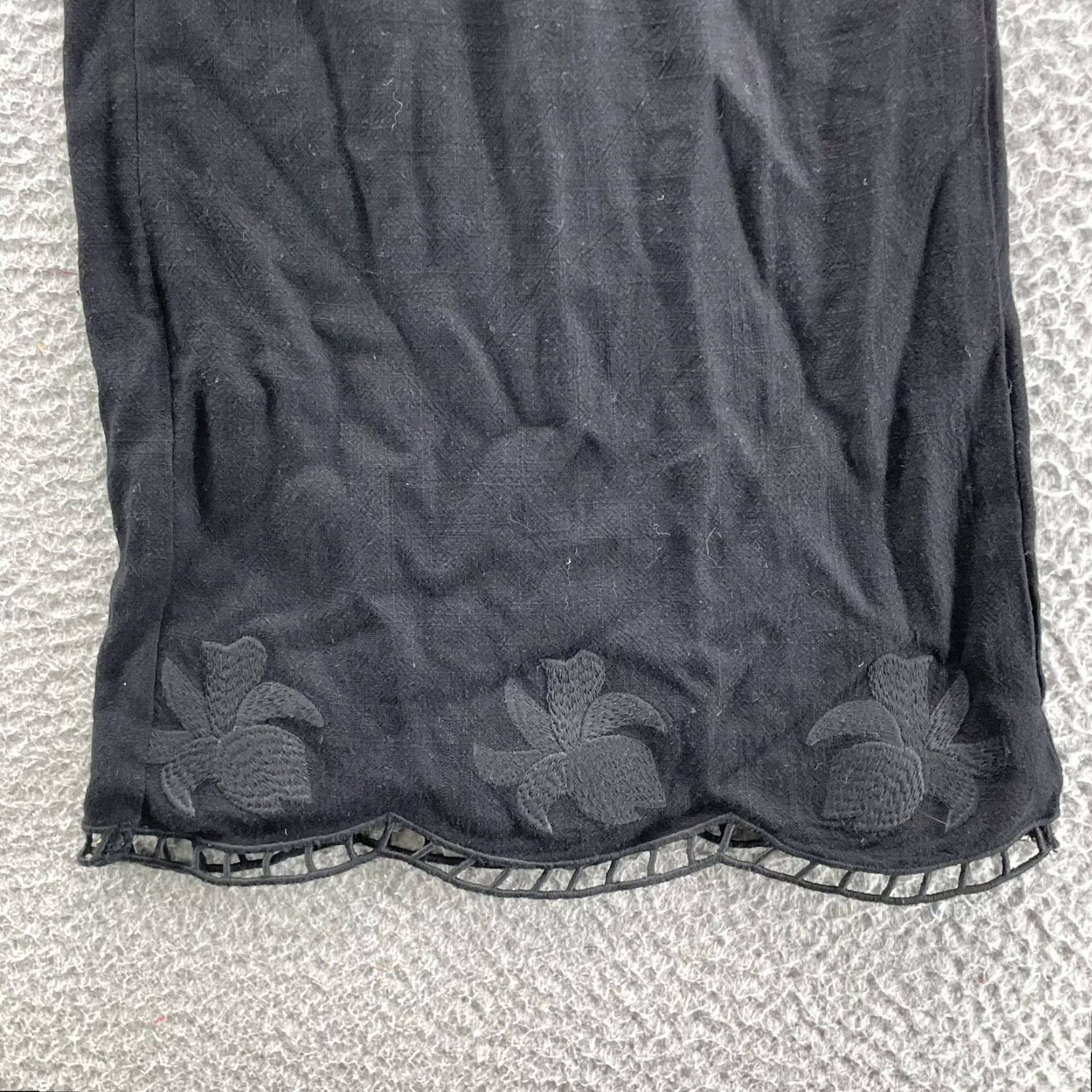 Vintage Bohme Alania Pants Womens Med Linen Blend Embroidered Coastal Boho Chic Academia Size 32" / US 10 / IT 46 - 5 Thumbnail