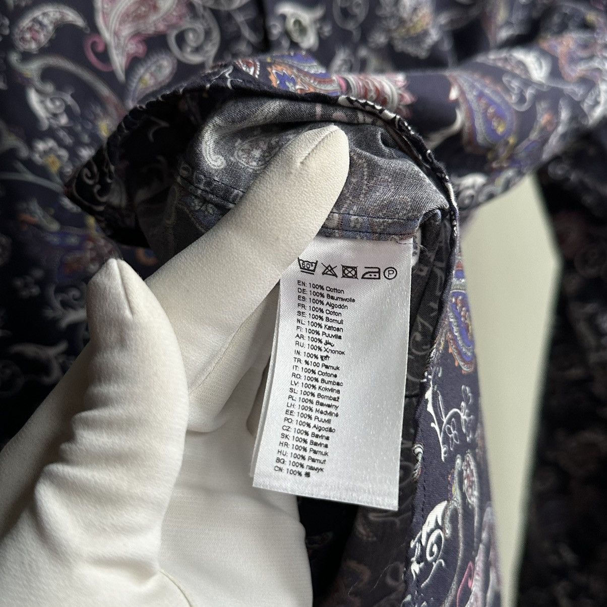 Eton Eton Paisley Print Super Slim Shirt Size L Size US L / EU 52-54 / 3 - 13 Thumbnail