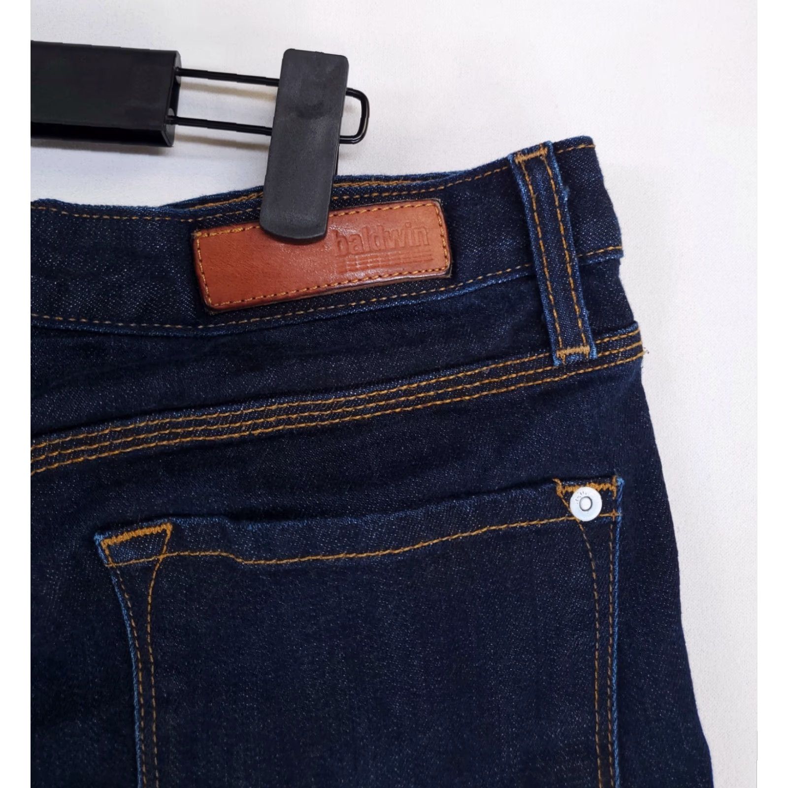 Vintage BALDWIN Jeans Skinny Selvedge Blue Mens 31 Inseam 32 Skinny 31x32.5 Actual 27? Size US 31 - 2 Thumbnail