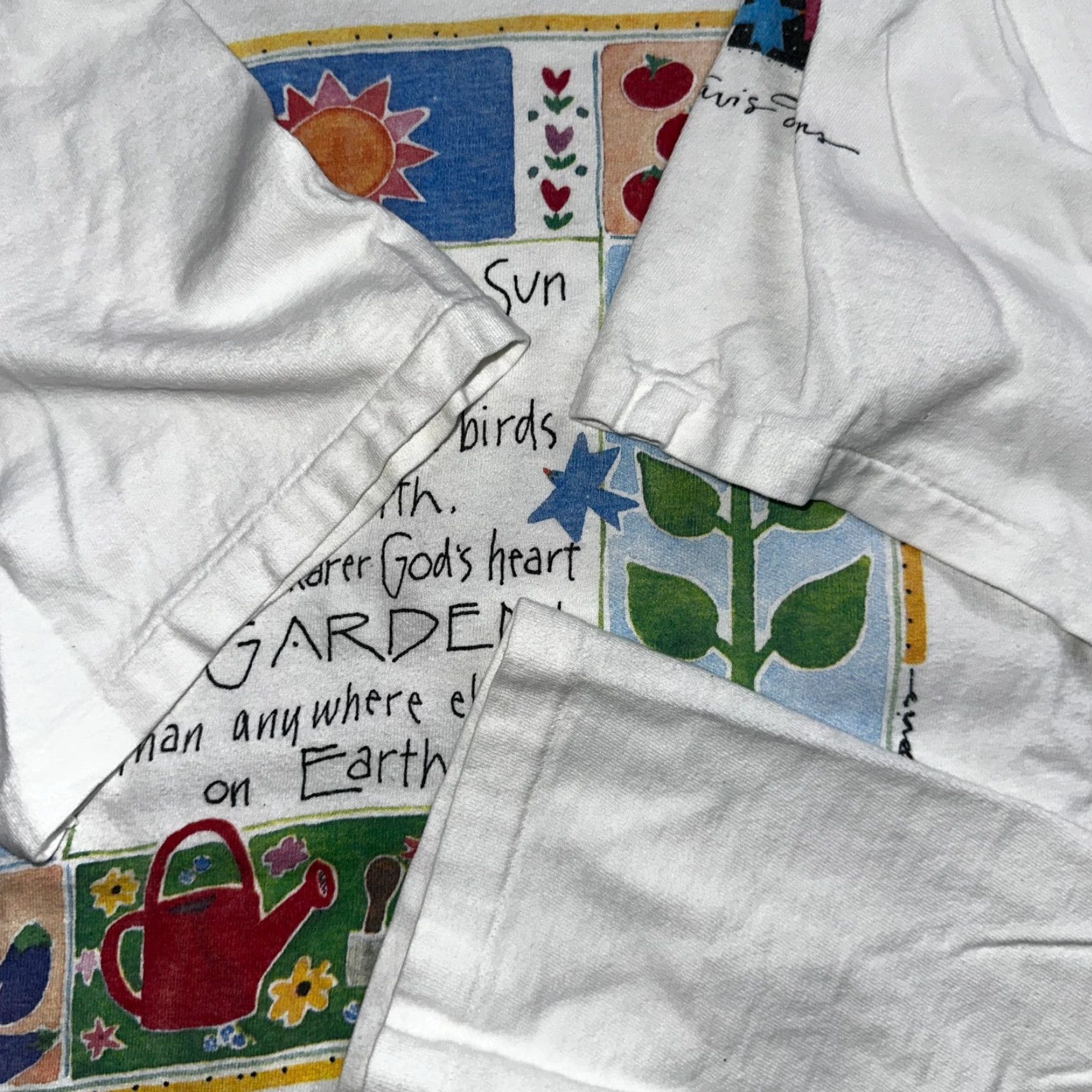 Vintage VINTAGE Kathy Davis Designs T-Shirt Men Large White Graphic Print 90s Hipster Single Stitch Size US L / EU 52-54 / 3 - 4 Thumbnail