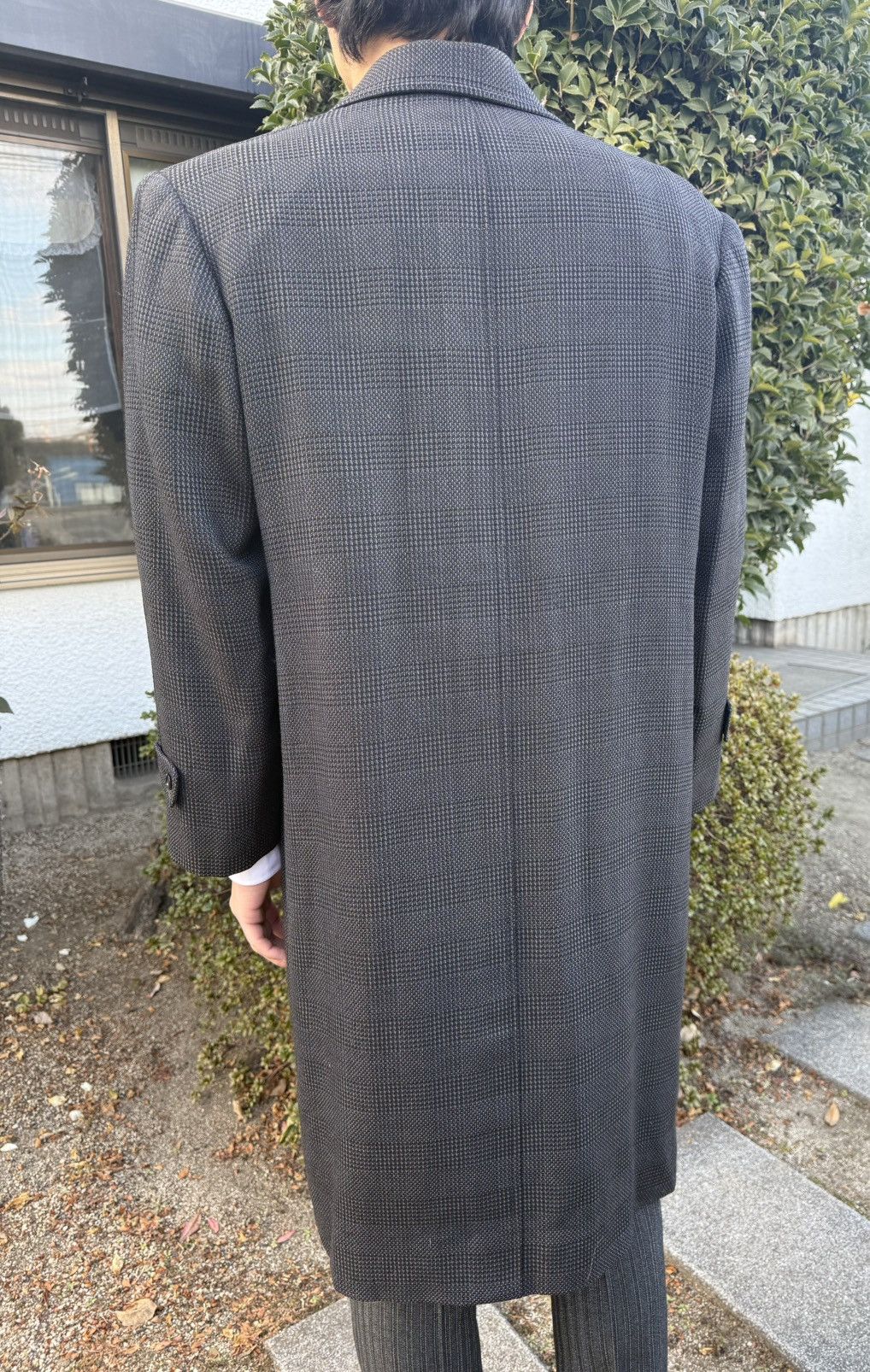 Other Vintage Japanese Wool Overcoat — Navy Micro-Check Size US XL / EU 56 / 4 - 13 Thumbnail