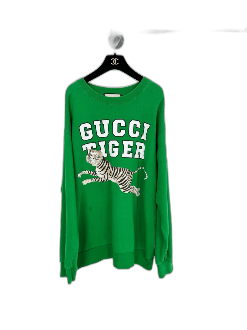 Gucci Gucci Green Sweatshirt with Tiger Graphic Size XL / US 12-14 / IT 48-50 - 1 Thumbnail