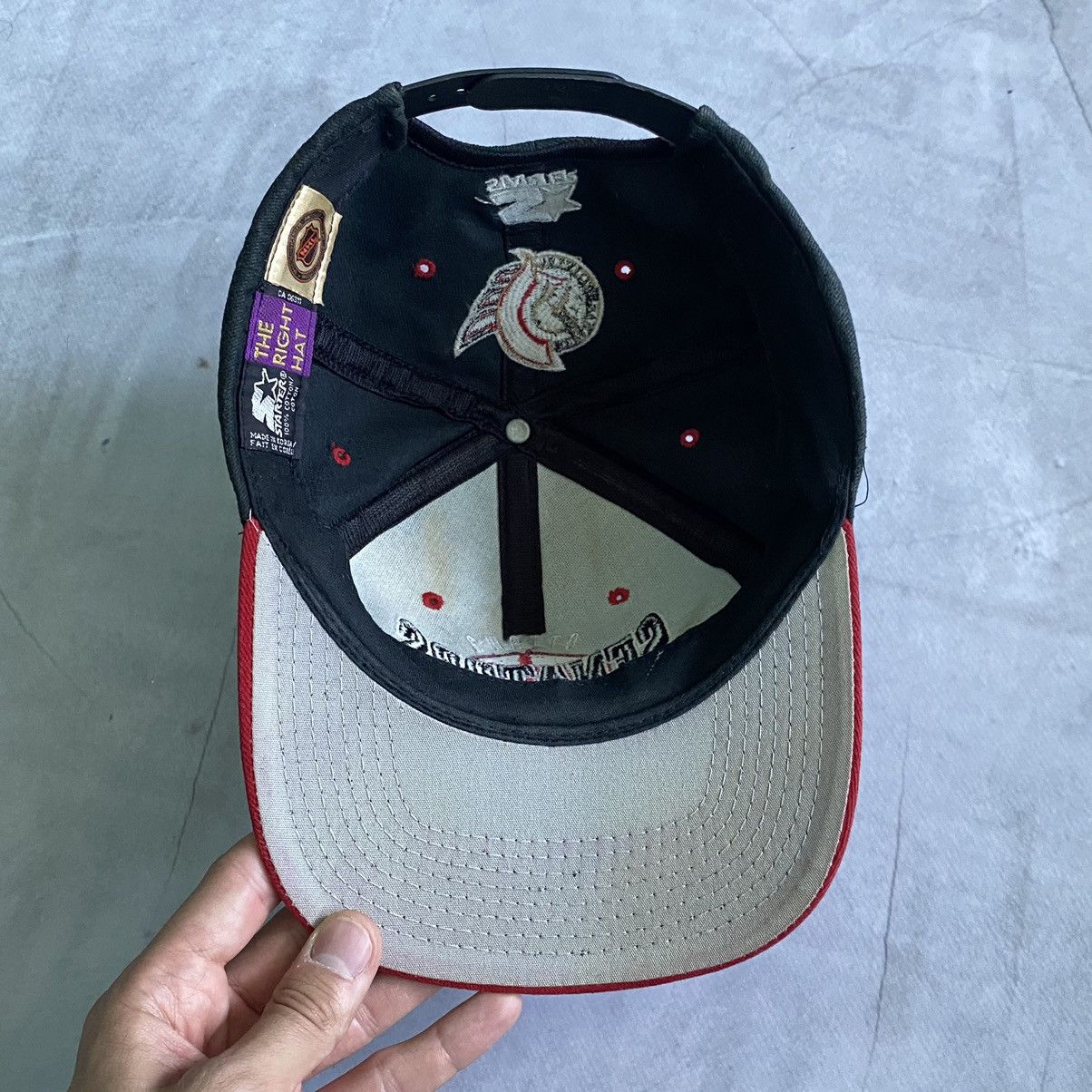 NHL × Vintage Vintage 90s Ottawa Senators Starter Made In Korea NHL Cap Size ONE SIZE - 5 Thumbnail
