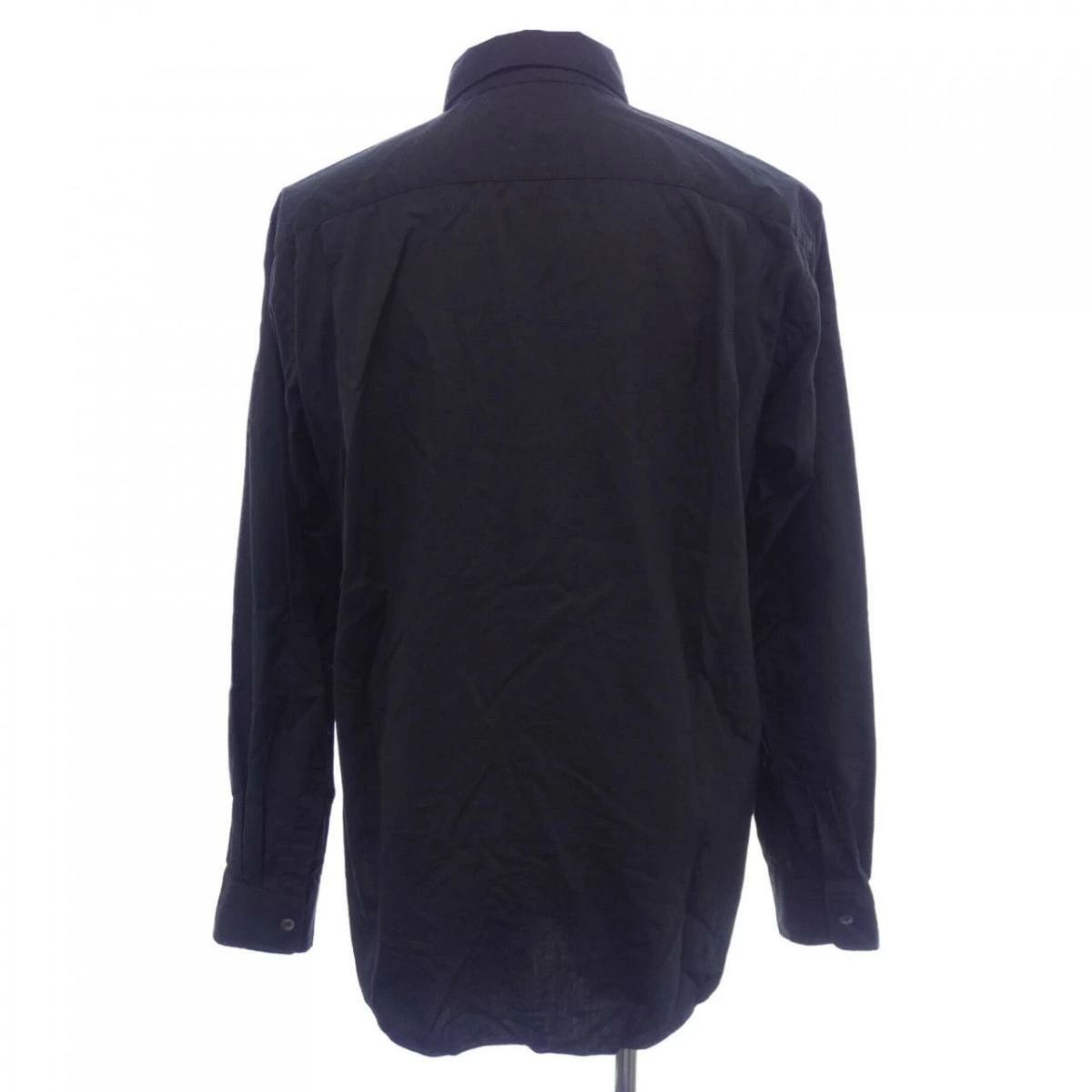 Comme des Garcons Homme Plus Shirt Cotton Front Pleated Plain Button Up Black Size US XS / EU 42 / 0 - 2 Thumbnail