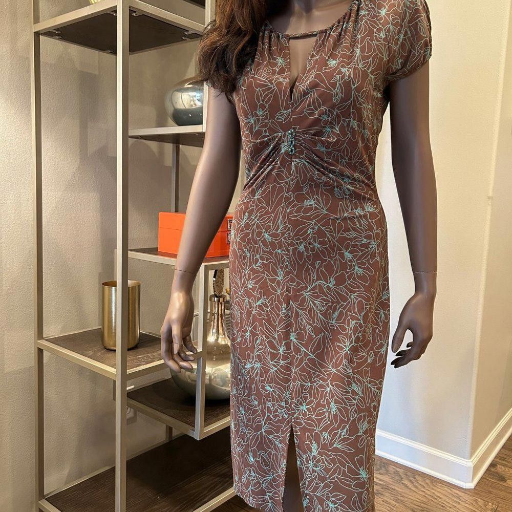 Bcbgmaxazria BCBG Maxazria Jersey Dress with Jeweled Pin Front Size S / US 4 / IT 40 - 2 Thumbnail