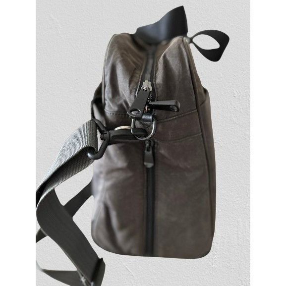 Vintage L&S Lo & Sons Messenger Bag Polished Canvas Charcoal Gray Li Size ONE SIZE - 3 Thumbnail