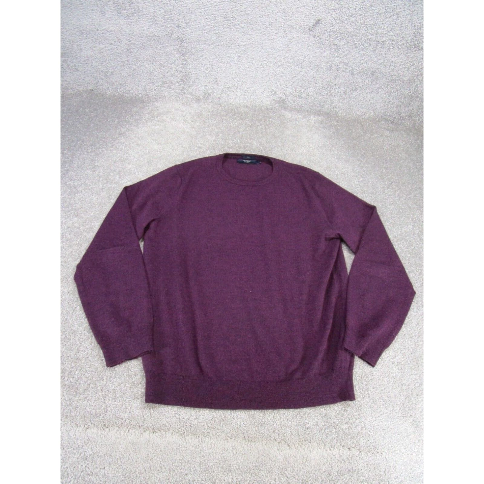 J. Crew 100% lambs wool Purple long on sale sleeve crew neck sweater mens size XL