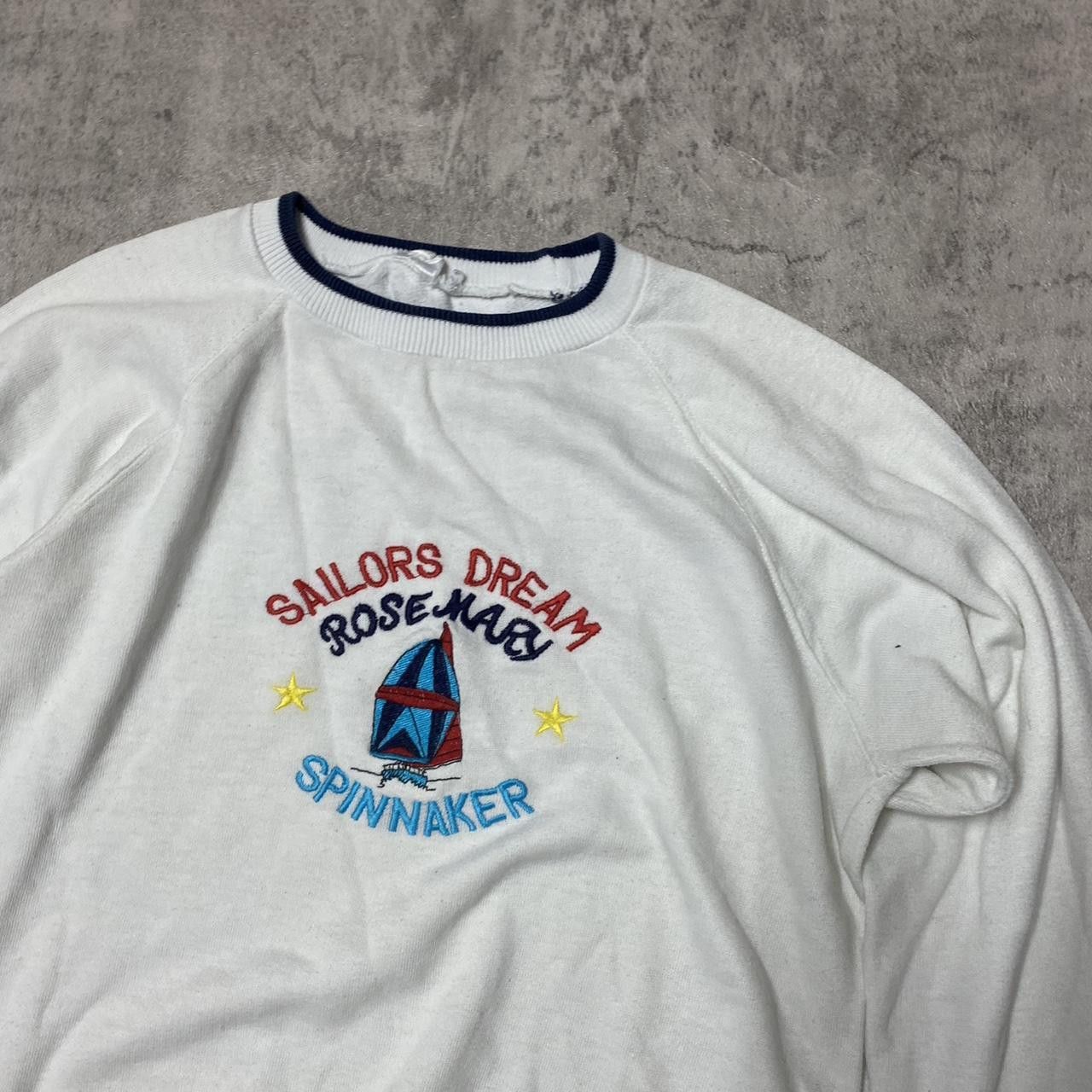 Other White vintage 90s embroidered crewneck sweatshirt Size US S / EU 44-46 / 1 - 2 Thumbnail