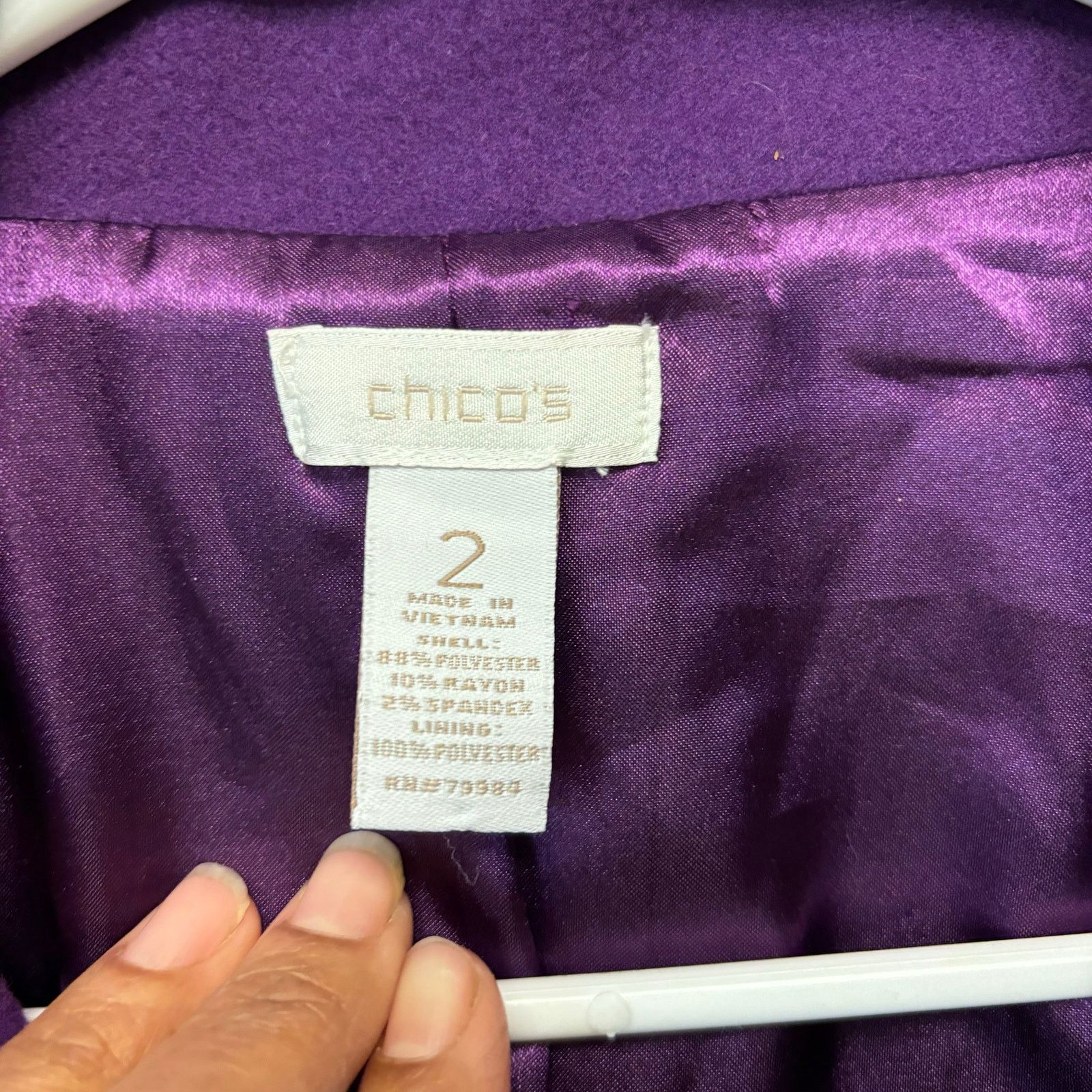 Other Chico's Purple Blazer Size 2 US Small Open Front Preppy Soft Size S / US 4 / IT 40 - 4 Thumbnail