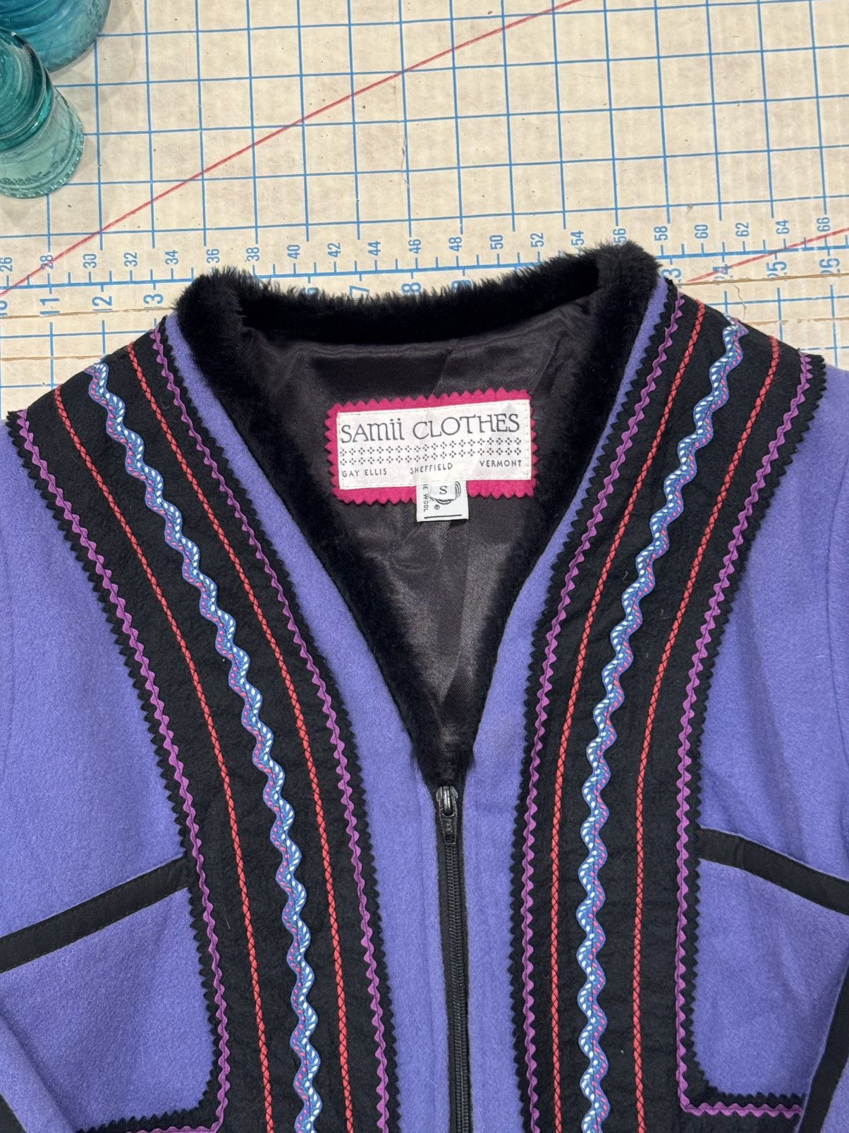 Vintage Samii Clothing Gay Ellis Sheffield Vermont Purple WoolJacket Size S / US 4 / IT 40 - 5 Thumbnail