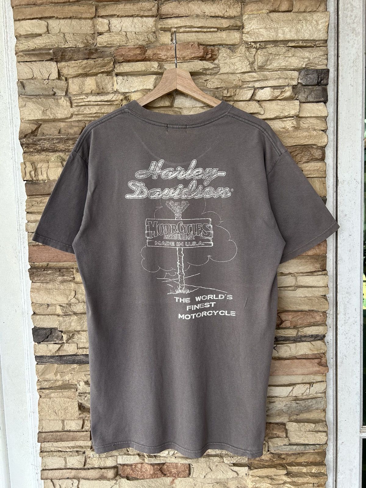 Harley Davidson Vintage Harley Davidson Motorcycle Tees Faded Style Size US L / EU 52-54 / 3 - 1 Thumbnail