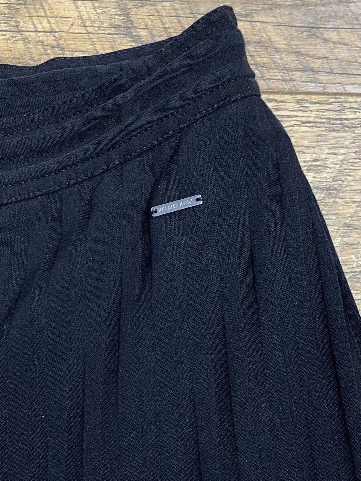 Kenzo Kenzo Jeans Black Heavy Pleated Wide Leg Trousers Sz 44 Size 30" / US 8 / IT 44 - 3 Thumbnail