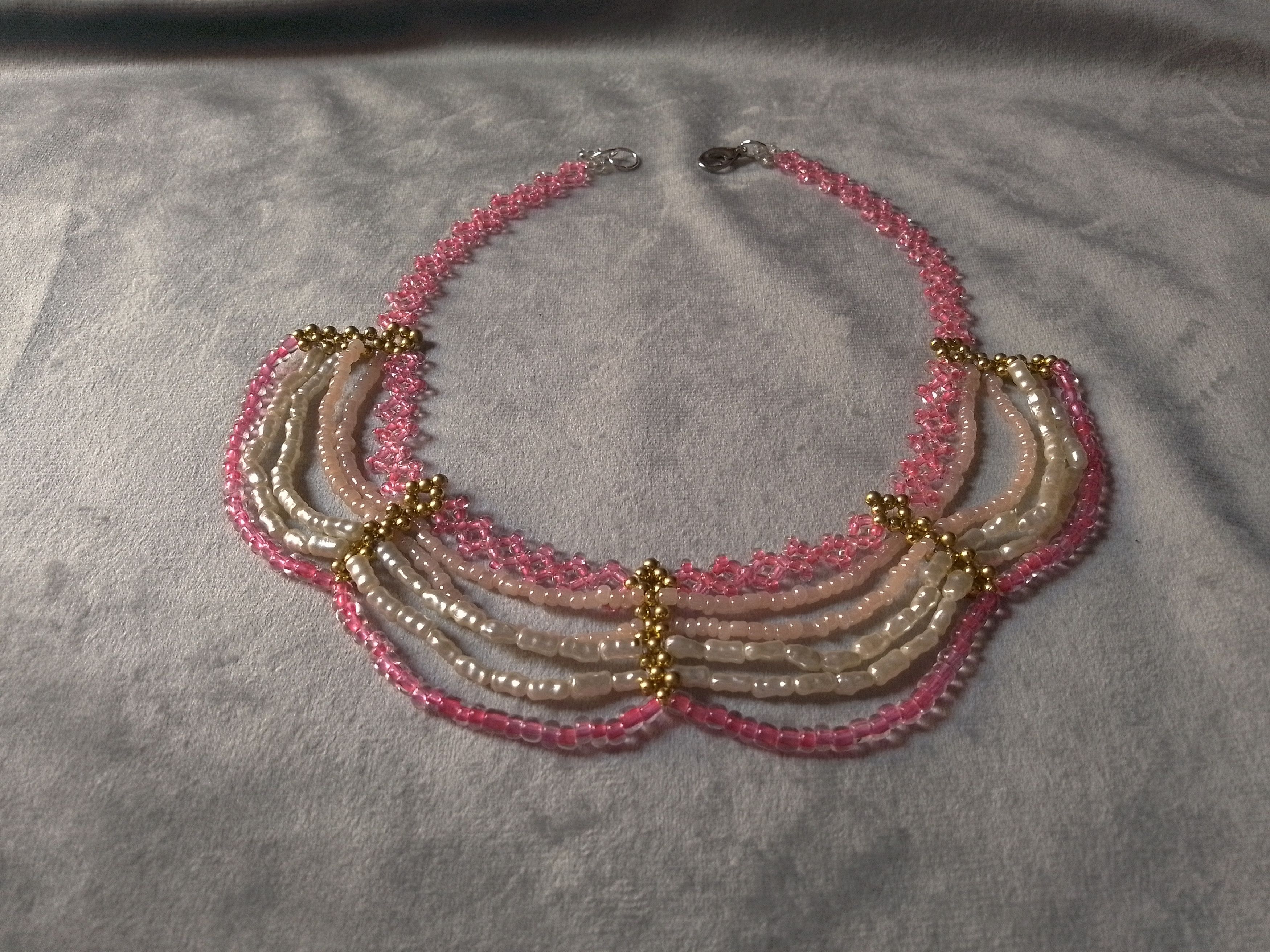 Handmade Necklace/Collar Pink Elegant Fresh Water Pearls Size ONE SIZE - 6 Thumbnail